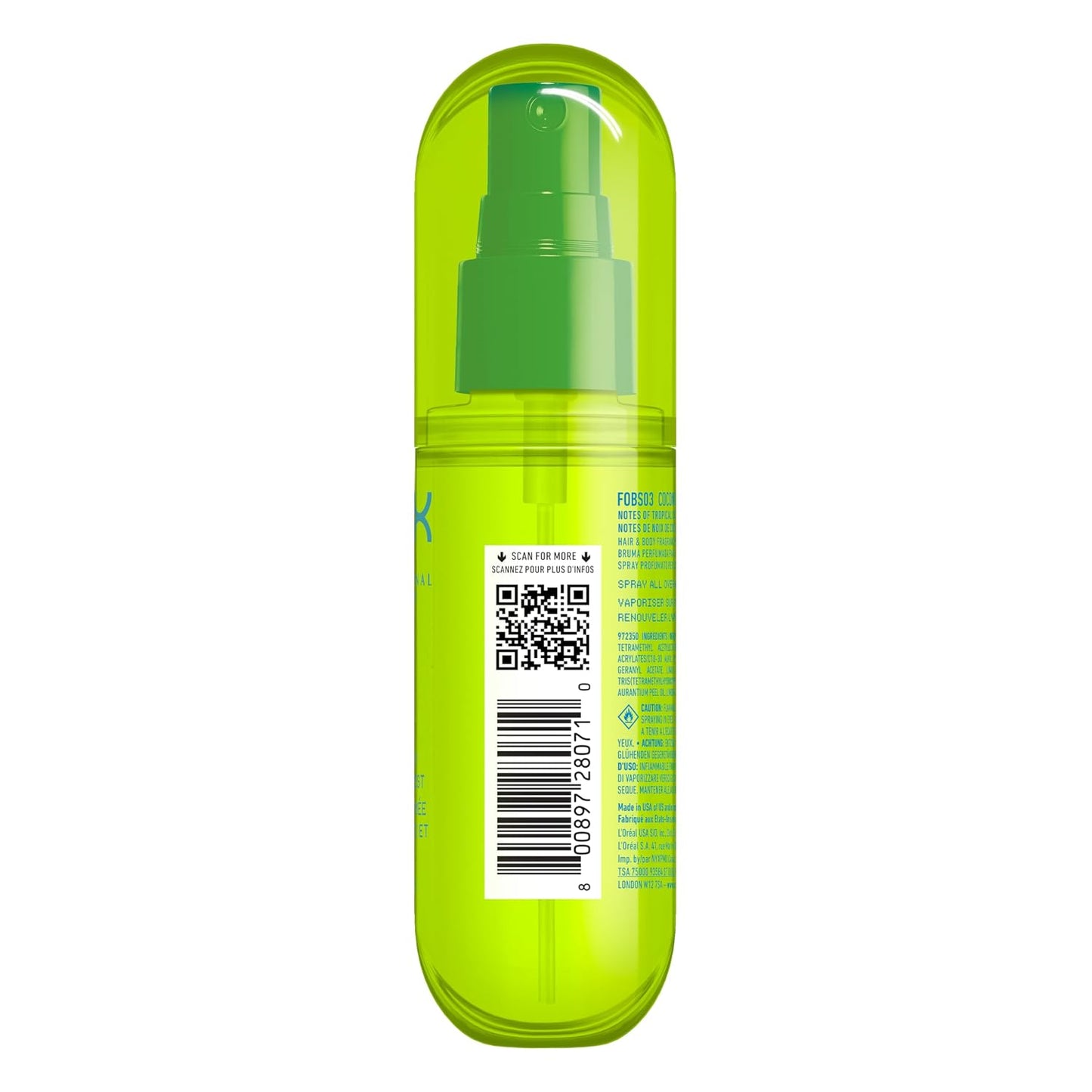 NYX Fat Oil Fragrance Mist - Coconut Cutie Hair & Body Spray | Vegan, Long-Lasting 2.7 fl oz