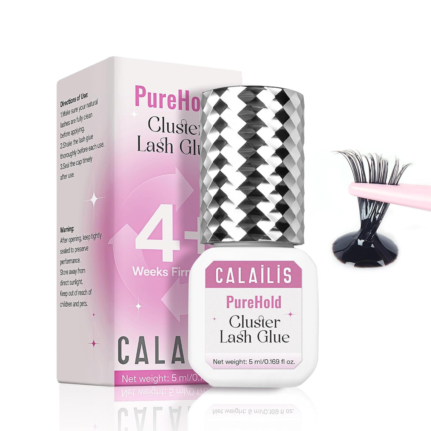 Lash Cluster Glue - Strong Hold Waterproof Adhesive for Eyelash Extensions | 5ml, Lasts 4+ Weeks