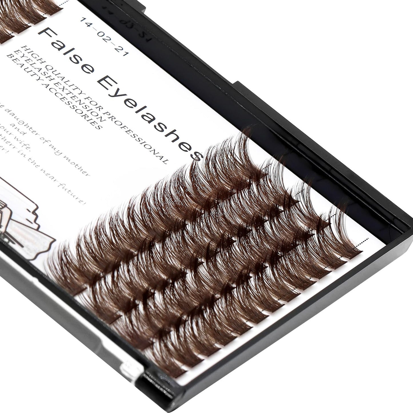 Bodermincer Black/Brown Color Natural Lash Clusters 84pcs Wispy Eyelash Clusters Eyelash Extensions D Curl Individual Lashes Natural Look Lashes with Thin Lash Band (Brown-10mm)