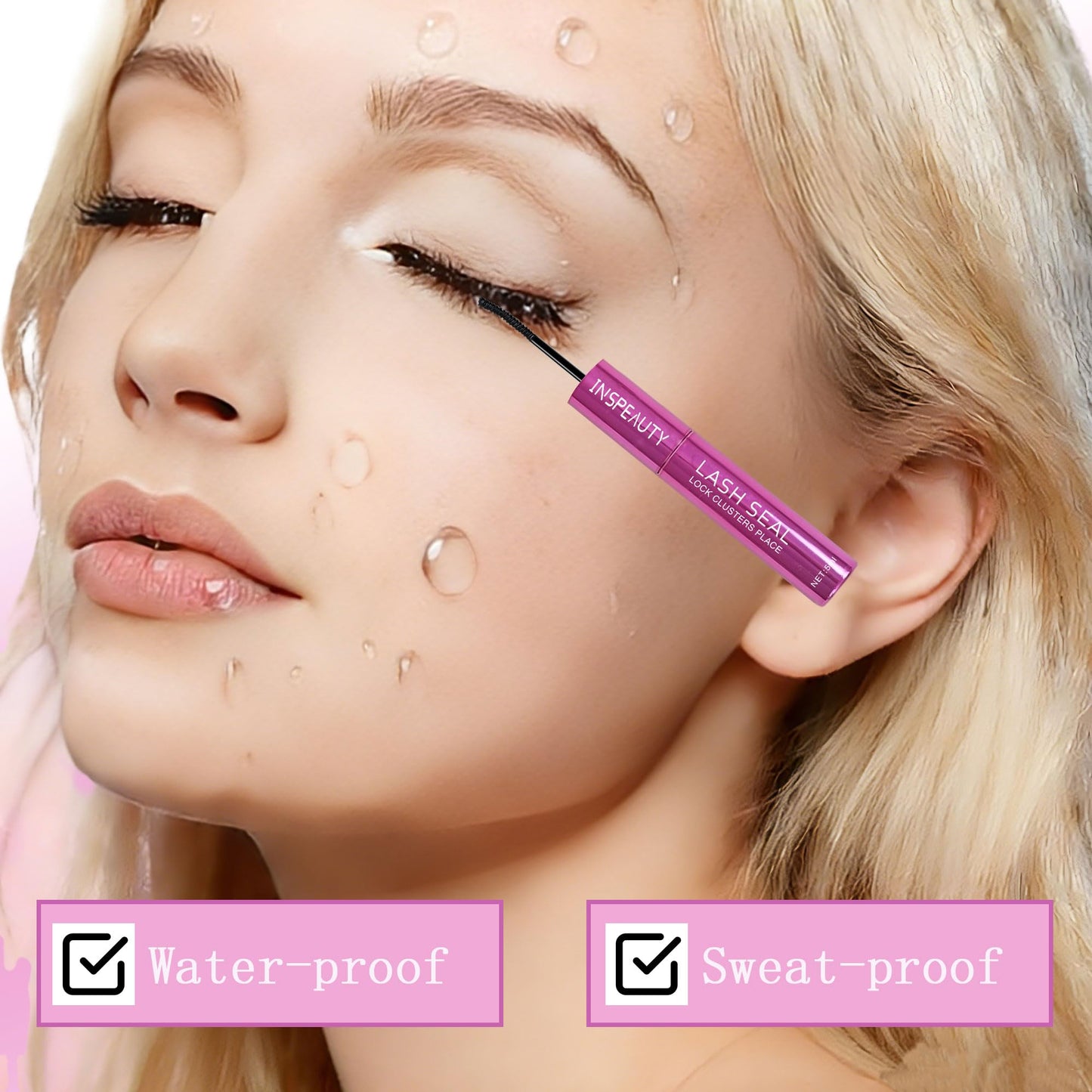 Lash Cluster Glue, Lash Bond and Seal for Eyelash Clusters, 5ml+5ml Bond and Seal, Waterproof, 2-in-1 Home Use, Strong Hold for 72H