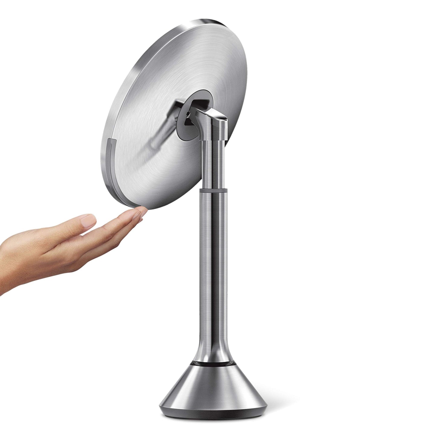 simplehuman 8" Round Sensor Makeup Mirror with Touch-Control Dual Light Settings, 5X Magnification