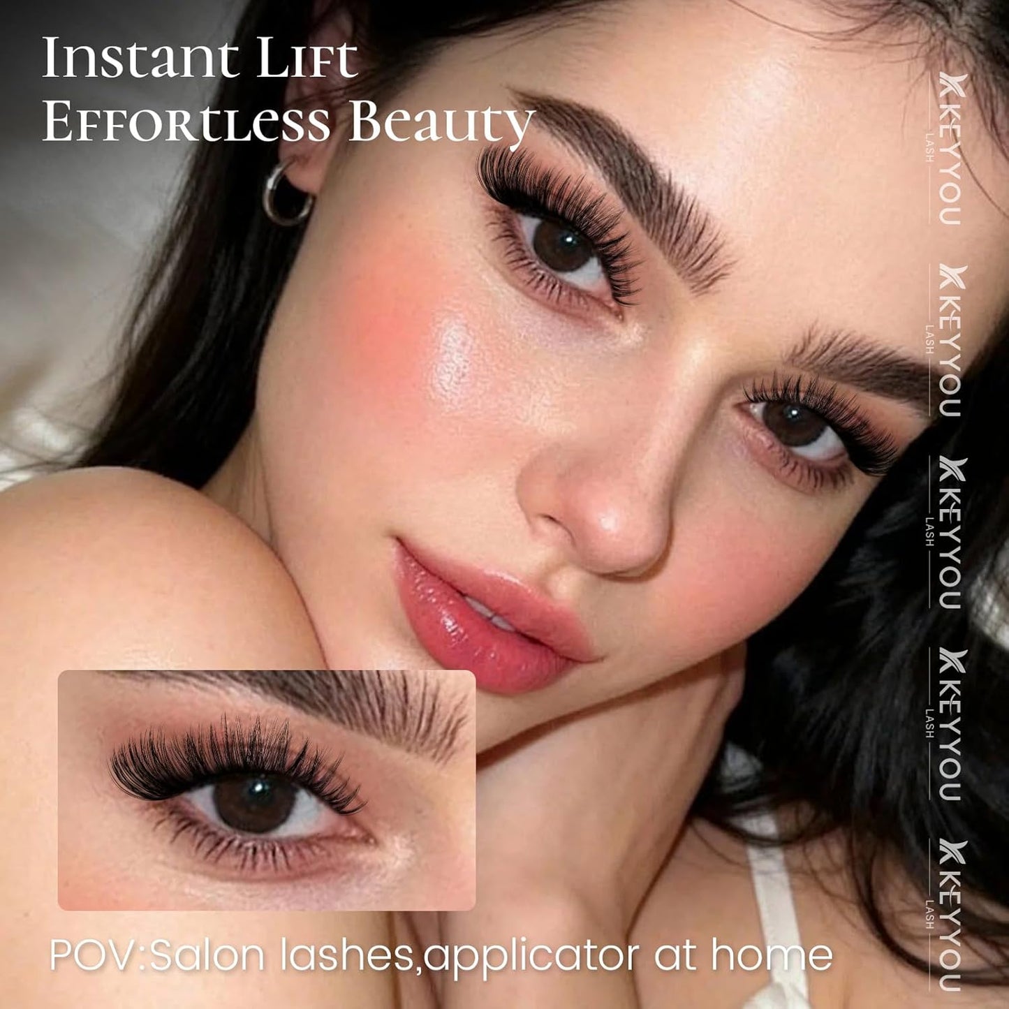 KEYYOU Eyelash Clusters - 132pcs D Curl DIY Lash Extensions | Thick, Soft, Wispy Mix (10-18mm)