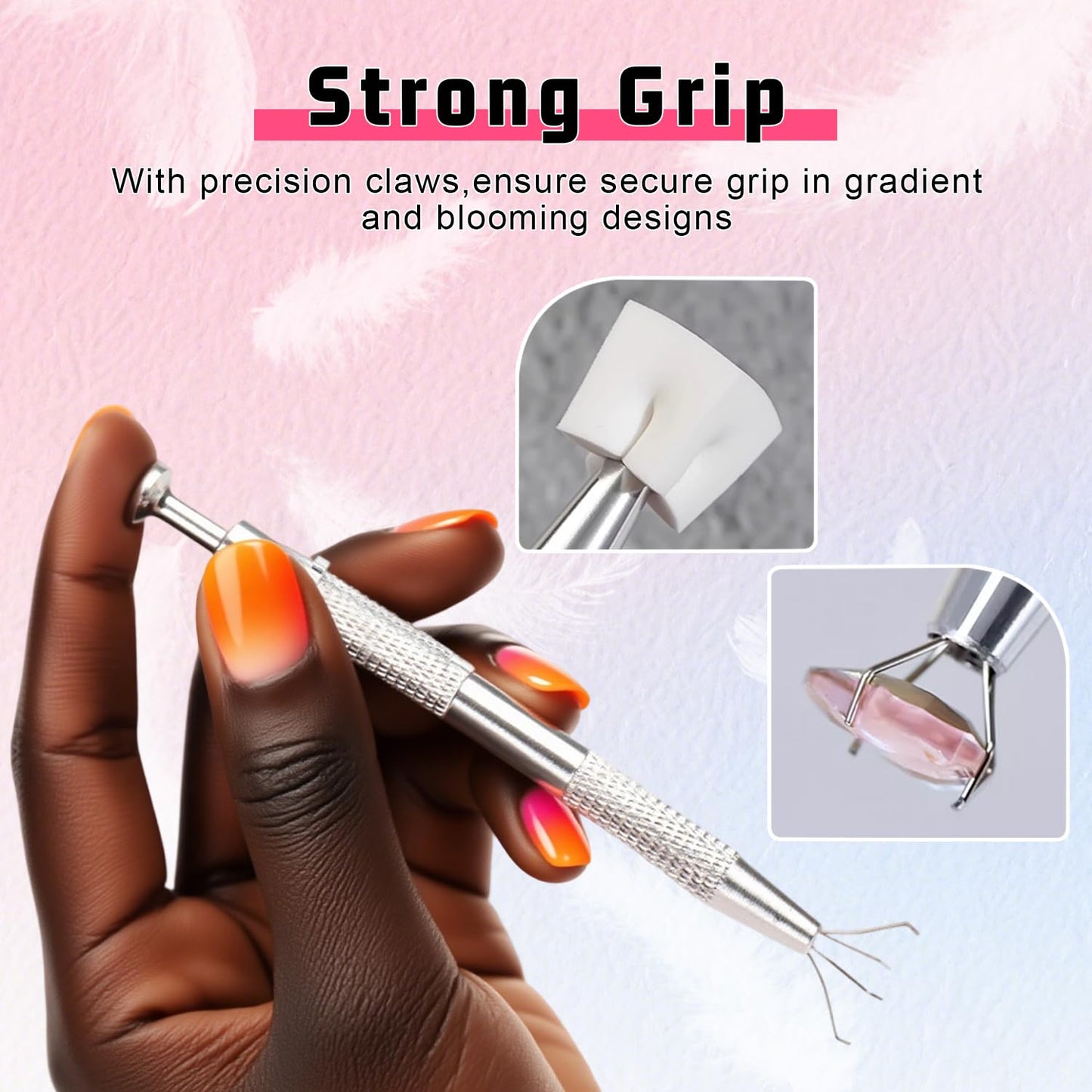 Soft Painting Sponges for Nail Gel - Professional Ombre Gradient Tools | 100PCS Set with Grabber