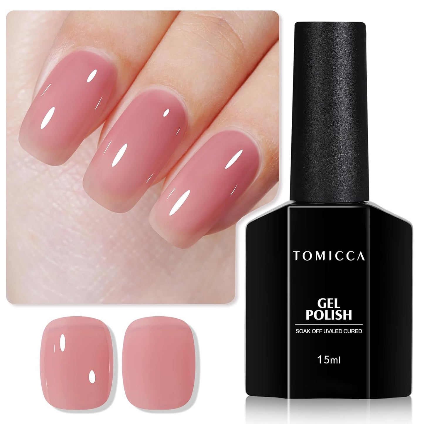 TOMICCA Gel Nail Polish - Dark Orange Autumn Winter Color | Long Lasting High Gloss Soak Off UV LED for DIY Manicure