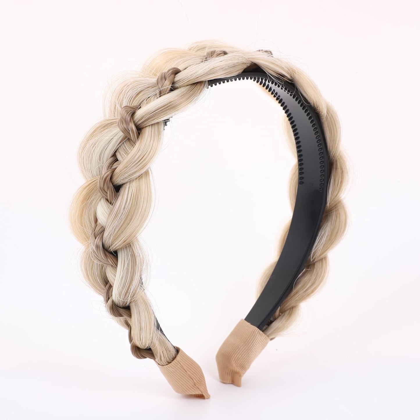 Braided Headbands for Women - Thick Woven Hair Band | Wide Dark Red Champagne Gold