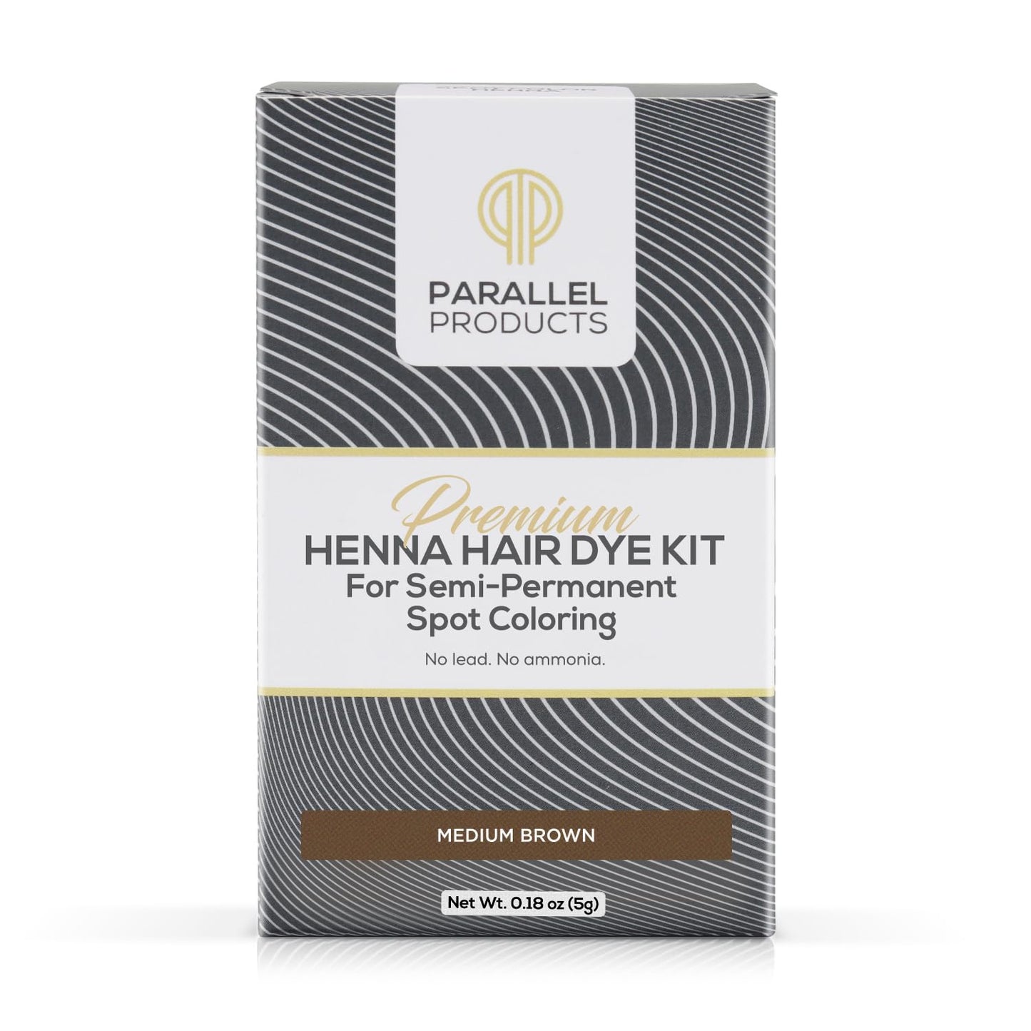 Parallel Products Spot Color Henna Kit - Henna Hair Dye - 5 grams - Tint for Professional Spot Coloring - With Nourishing Oil, Mixing Dish and Application Brush - Root Touch Up (Medium Brown)