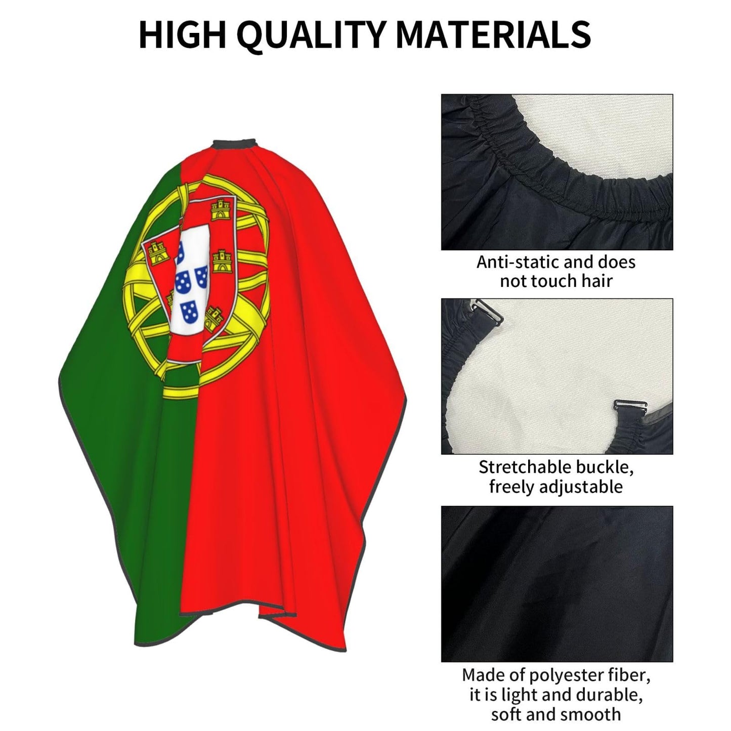 Luirioe Portugal Flag Hair Cutting Barber Cape Hair Salon and Dyeing Styling Cloth for Women/Men