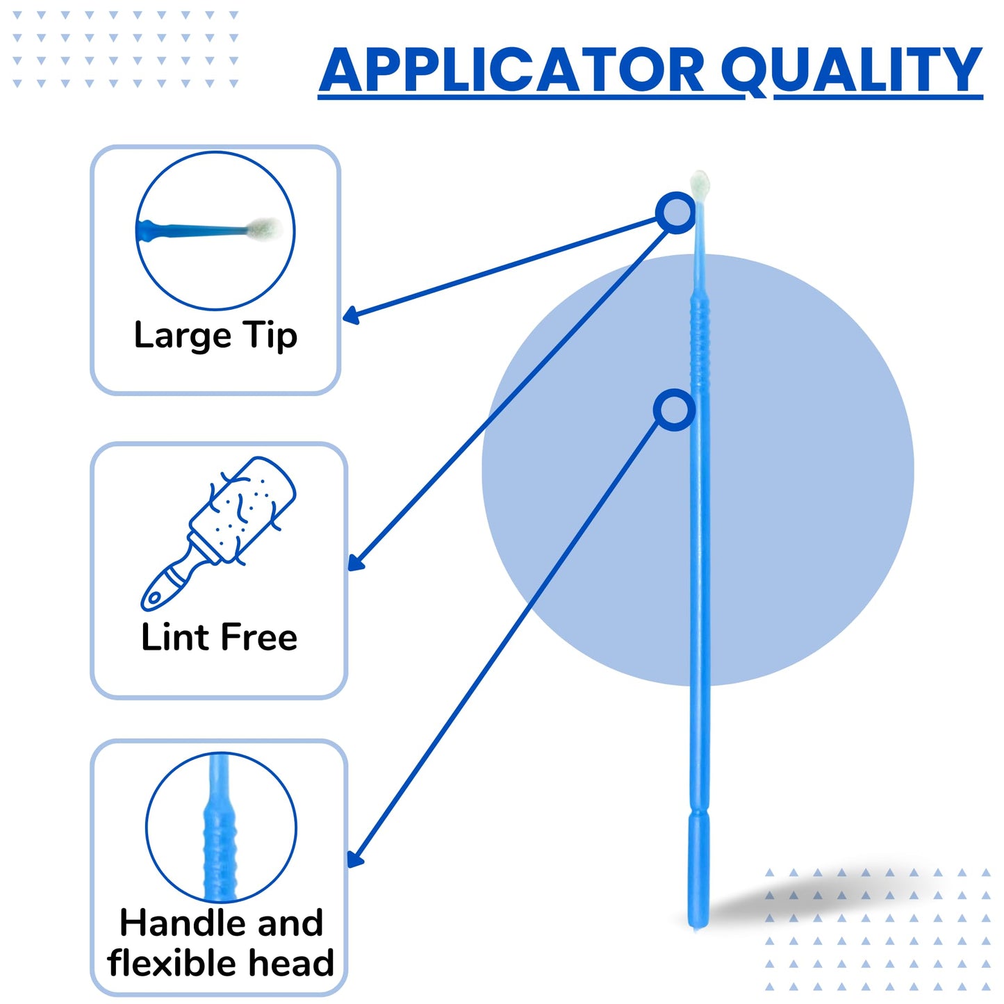Disposable Micro Applicator Micro Brush for Makeup, Eyelash Extension, Lash and Mascara Application for Personal Care (100 Count (Pack of 1), Blue (L))