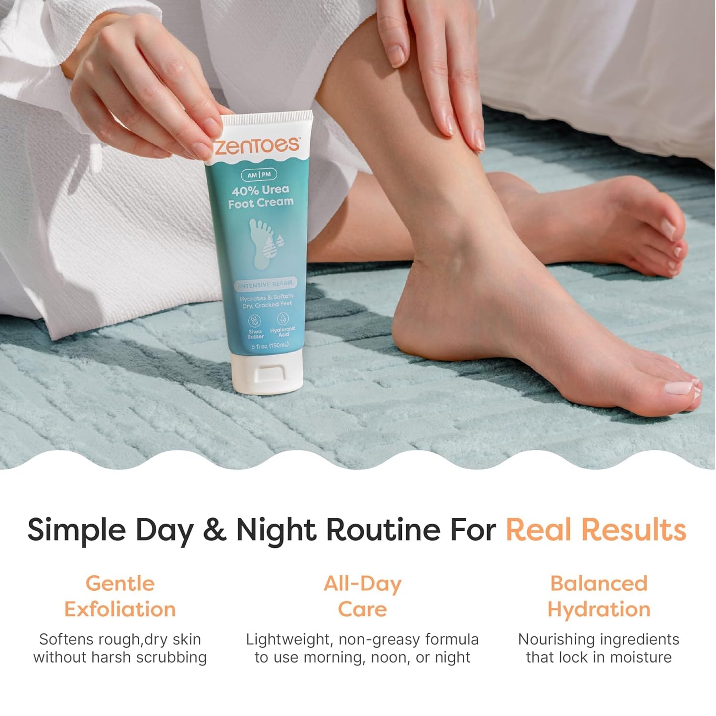 Urea Foot Cream 40% - Softens Dry Cracked Heels & Calluses | Gentle Exfoliating Lavender Cream | 5oz