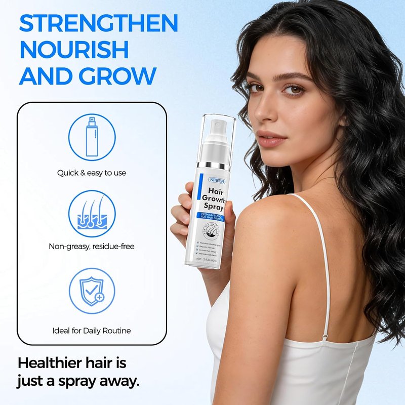 Hair Growth Spray - Batana Oil & Thuja Extract Scalp Serum for Thinning Hair | Non-Greasy Volumizing Treatment, 2 fl oz