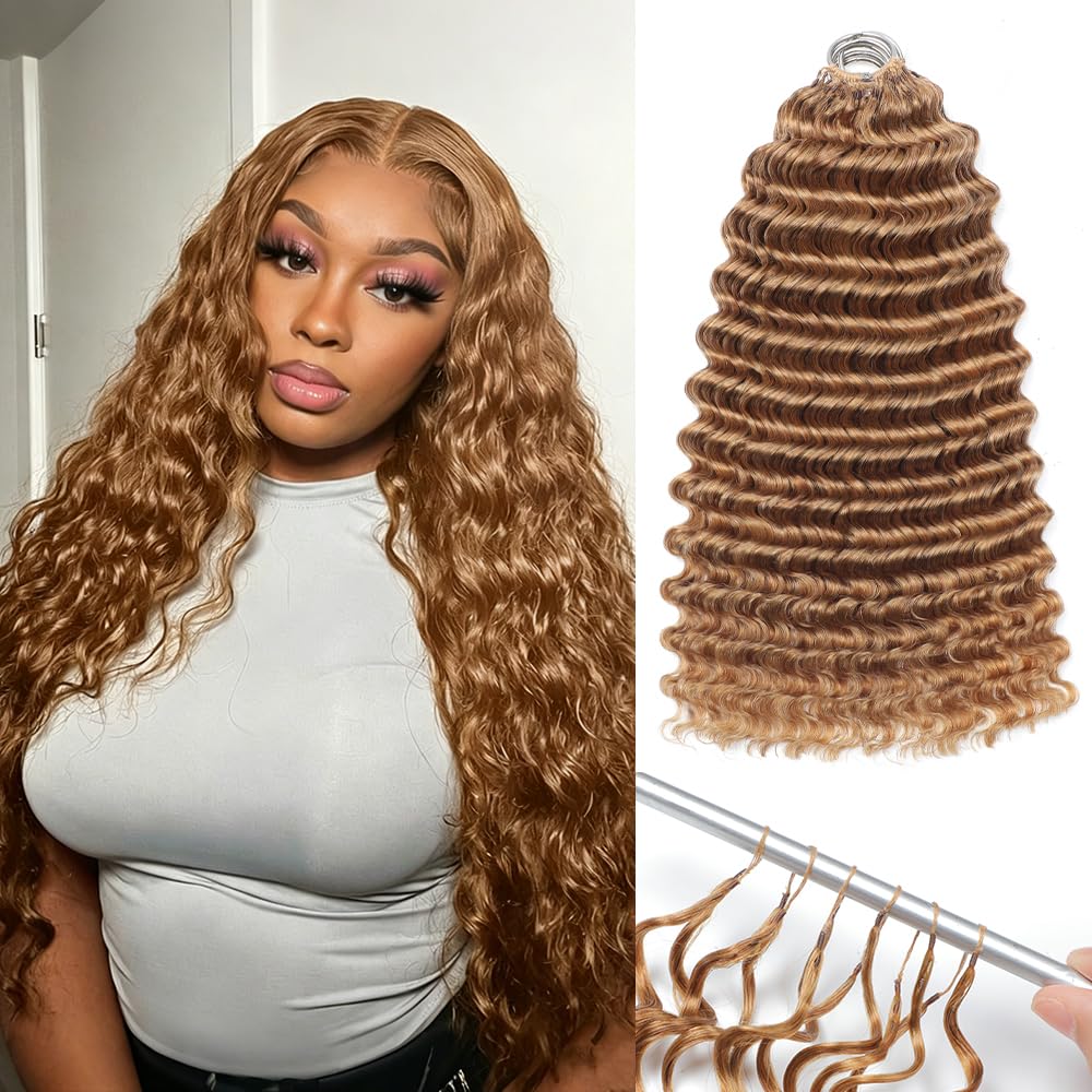 Miracle Knots Crochet Hair - 18 Inch Deep Wave Human Hair for Black Women | 125g, 100 Strands, Reusable