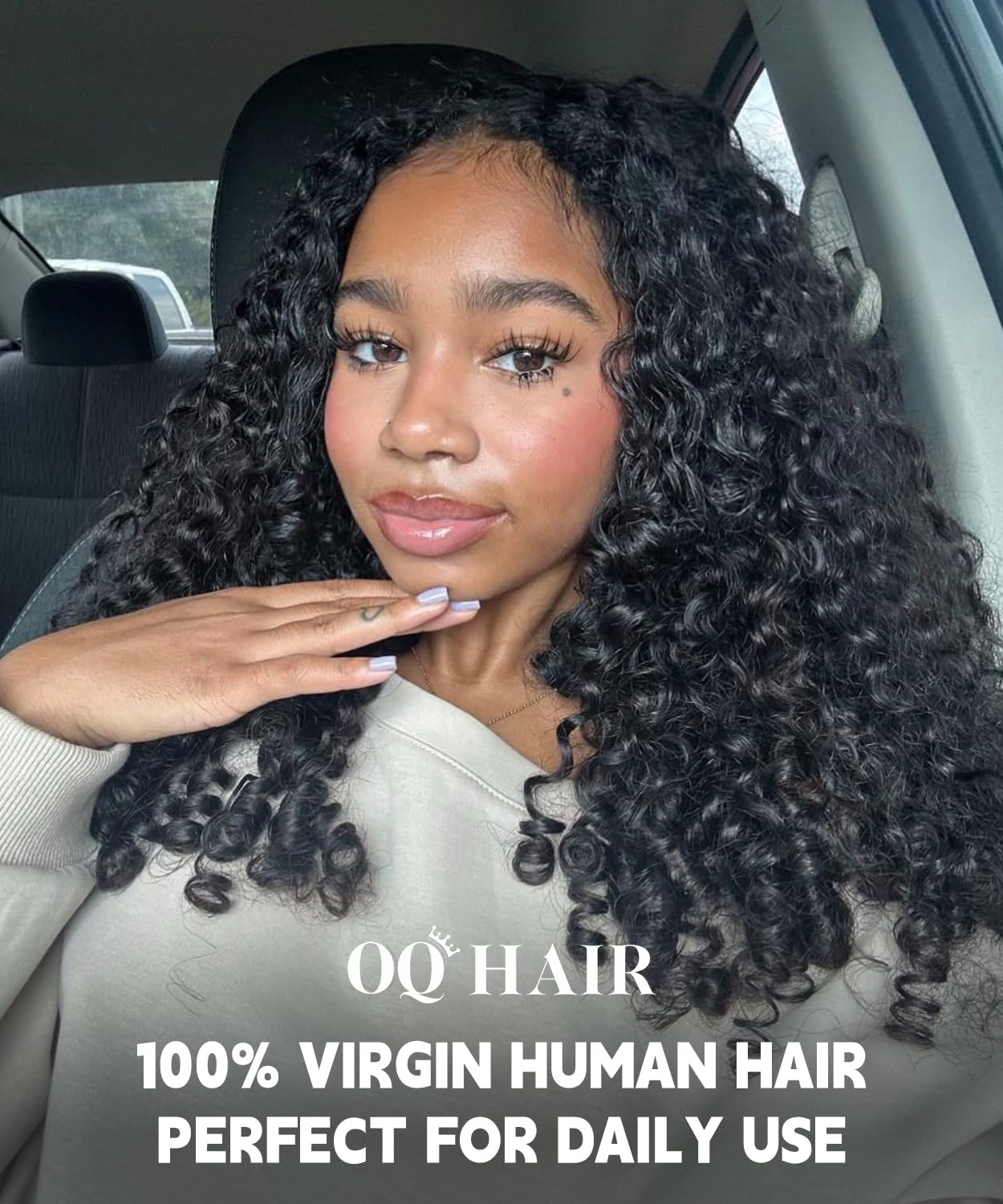 Burmese Curly Half Wig - 180% Density Human Hair | Beginner-Friendly 18 Inch Flip Over Headband Wig