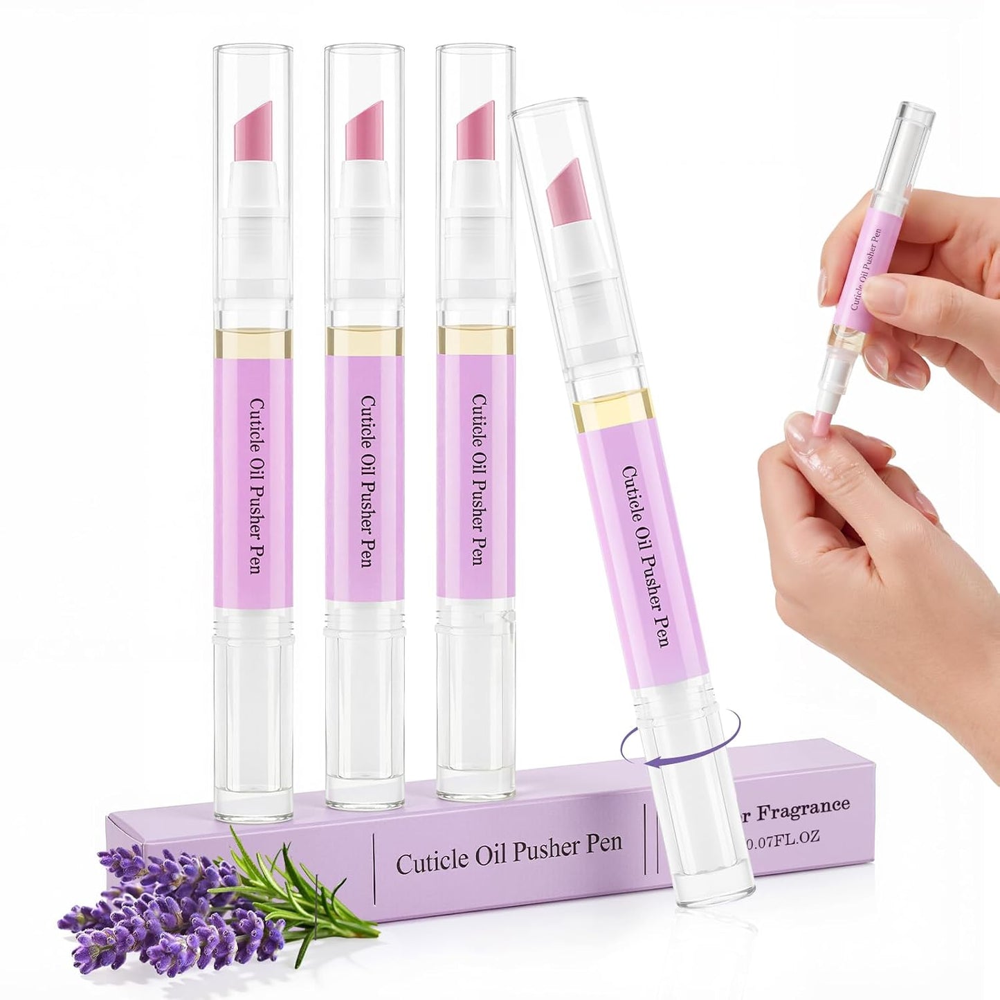 Cuticle Remover Pen - 2 in 1 Ceramic Nail Pusher Tool for Hangnails & Dry Nails | 4 Pcs Set