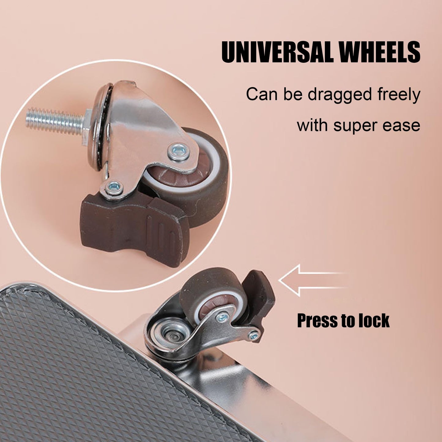 Erxewim Pedicure Foot Rest with Wheels for Nail Art Techs, Foot Therapy Pedicure Cart with Storage Tray, Soft Cushion & Stainless Steel Stand, Pedicure Stool for Salons, Spa, Massage, Home (White)