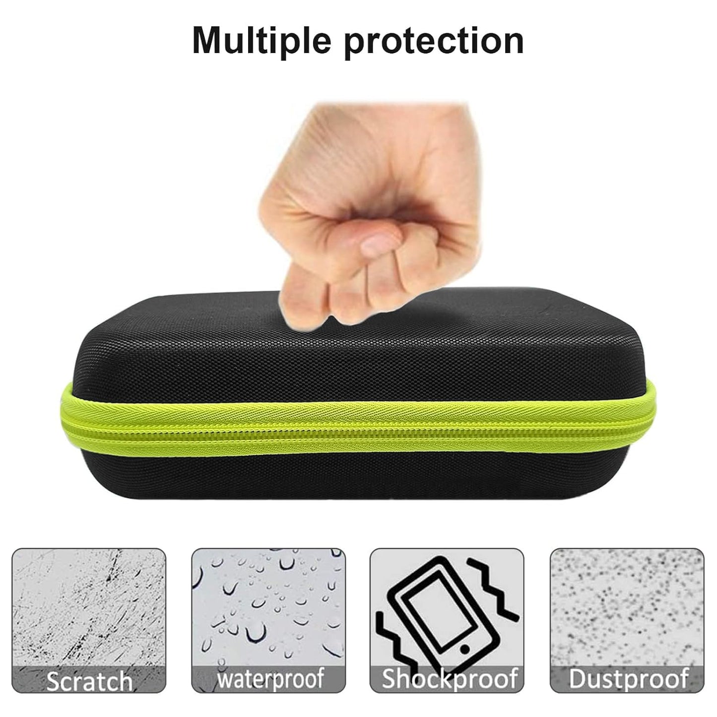 LinMei Hard Travel Case for Electric Trimmers & Shavers - Protective Organizer Compatible with QP27XX, QP28XX and QP6XXX - EVA Shell with Accessory Pocket - Black (Case Only)