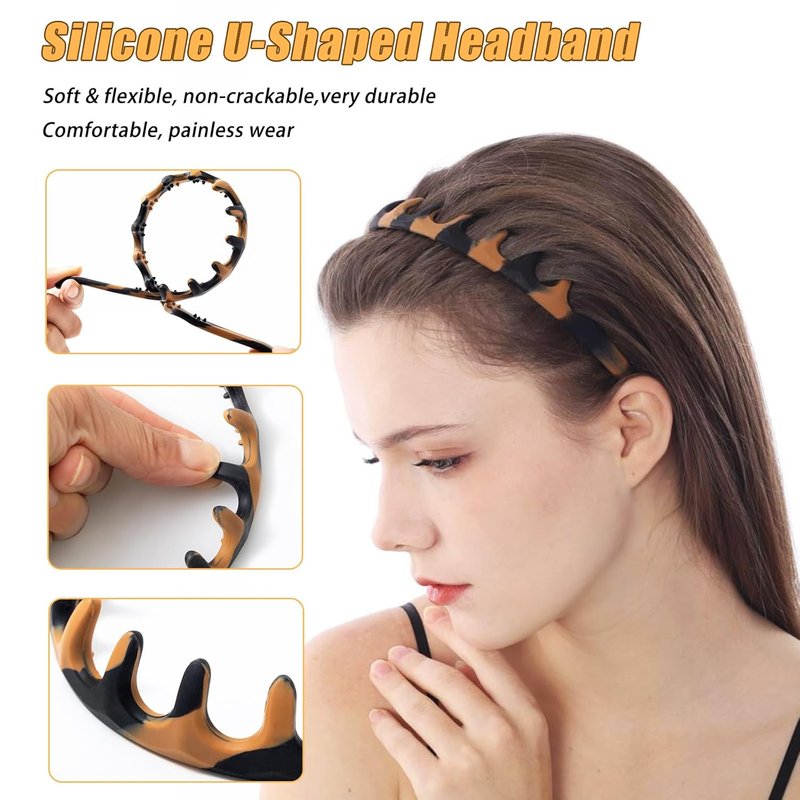 Silicone Headbands for Women - Non-Slip Comb Design | Durable Hair Accessories for Fashion