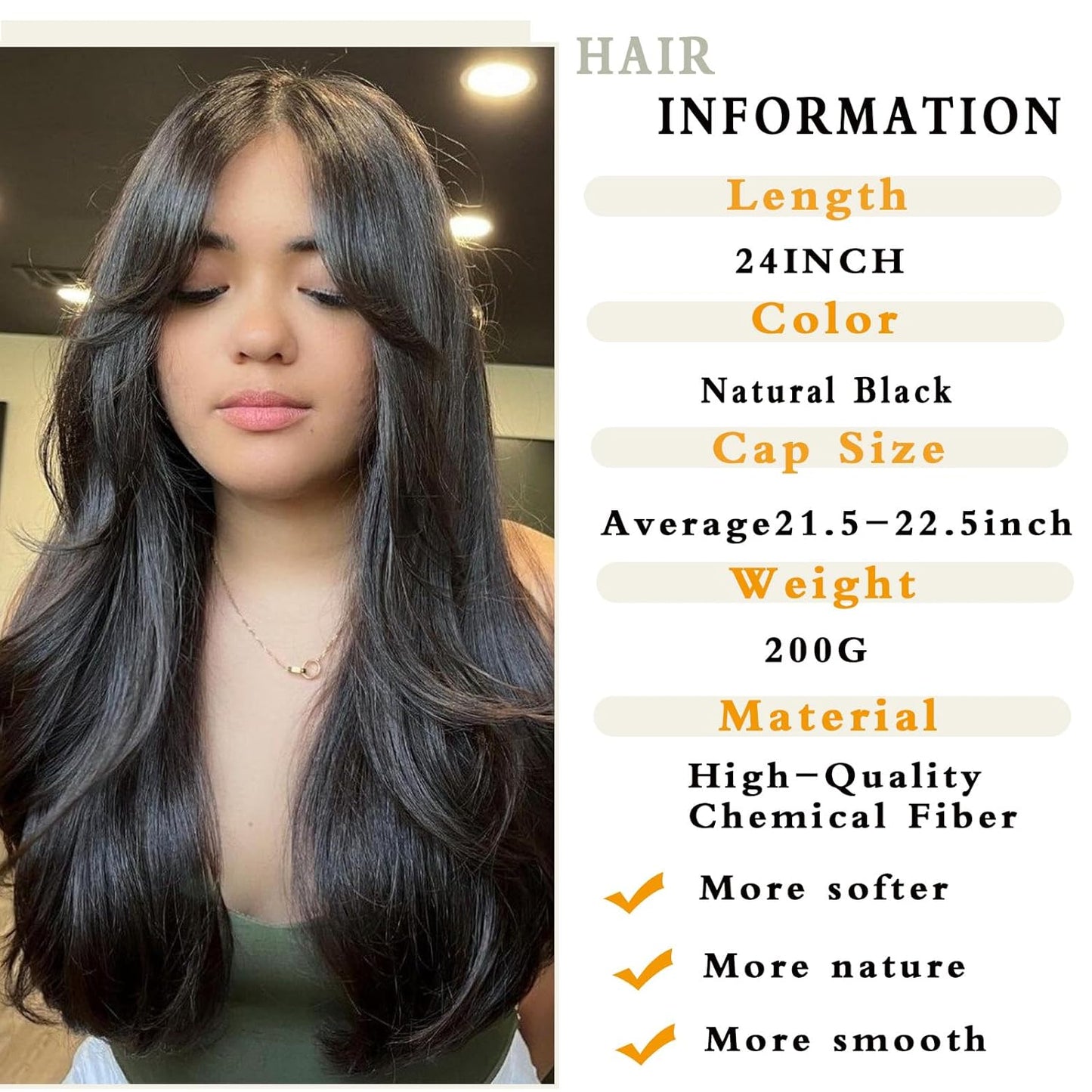 Layered Wavy Wigs for Women - Synthetic Butterfly Haircut, Natural Black, Heat Resistant | Perfect for Daily & Party Use