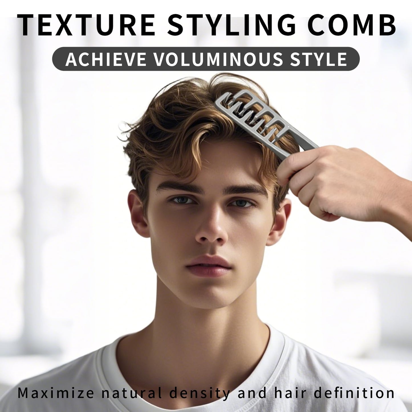 Texturizing Comb Set - Volumizing Hair Styling Tool for Fluffy Layered Hairstyles | 2 Pcs Wide-Tooth Design