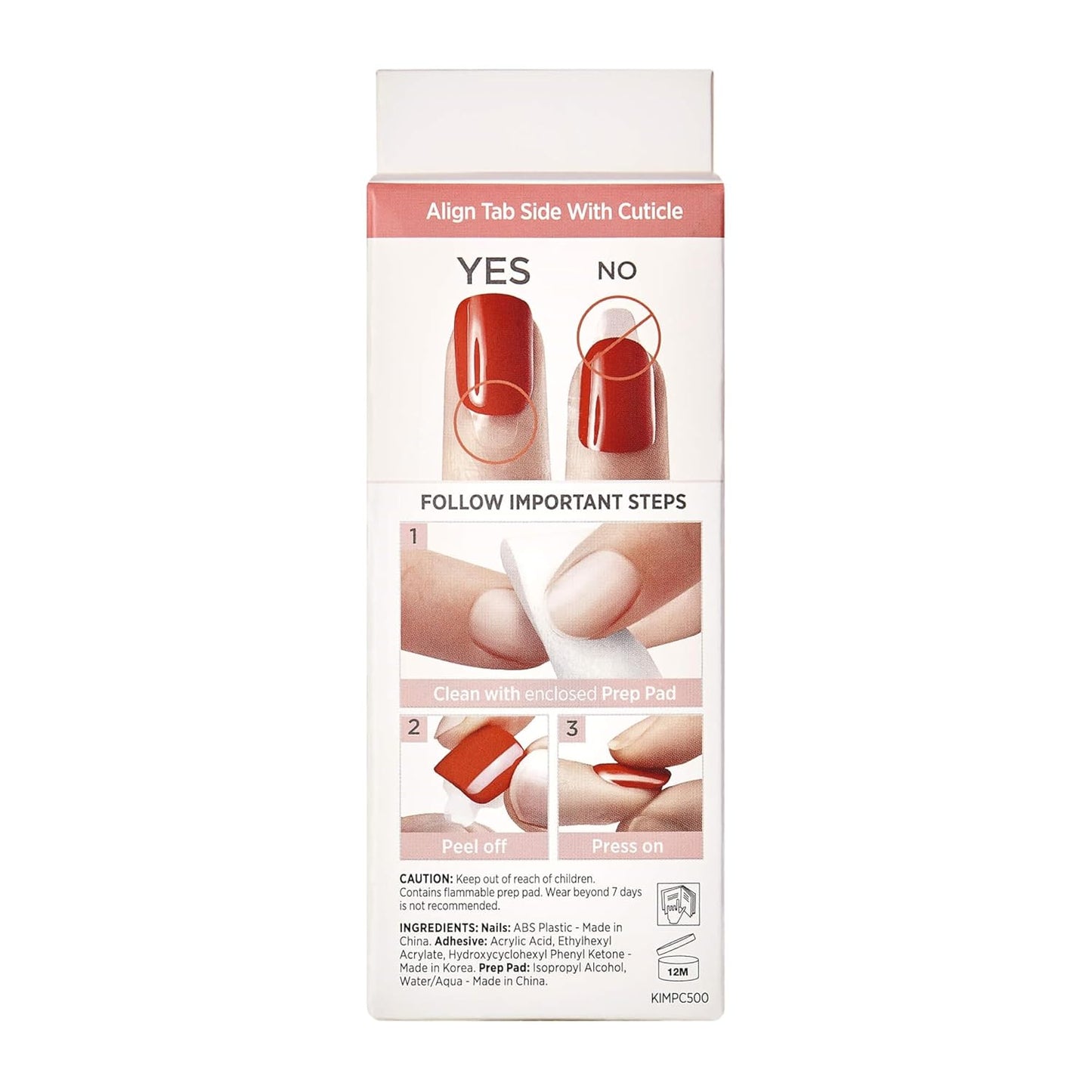 Kiss Impress No Glue Mani Press-On Nails - 'Rain Check' Blue Squoval Design | Short Size, 30 Nails & Accessories