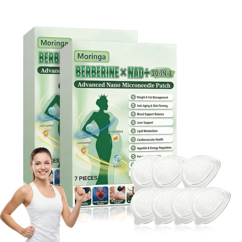 Moringa Berberine Patches - 10-in-1 Nano Microdart Technology | Suitable for All Skin Types (2 Patches)