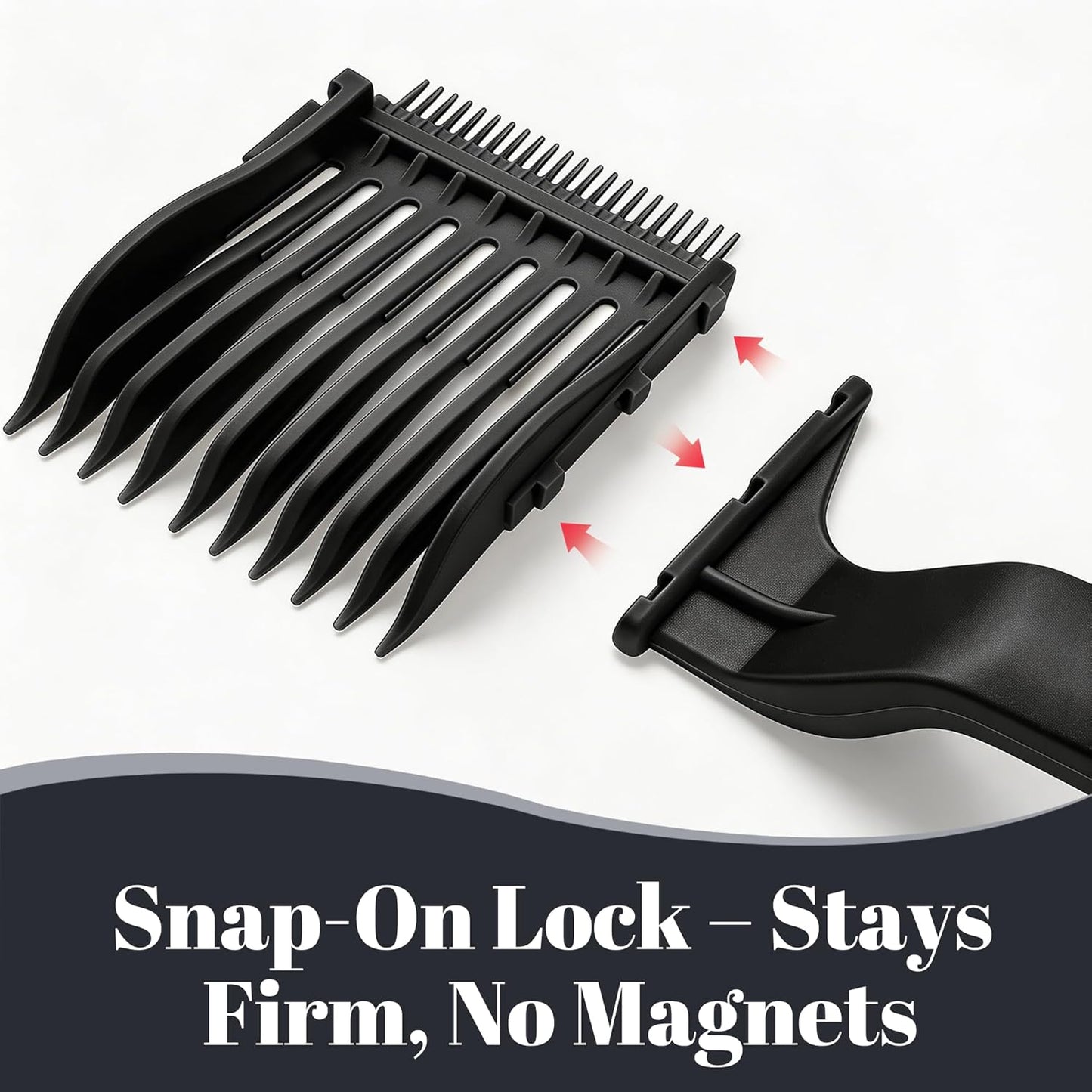 Detachable Blend Friend Fade Comb Set - 4-in-1 Pro Hair Cutting Tools for Men | Compatible with All Hair Clippers (Black)