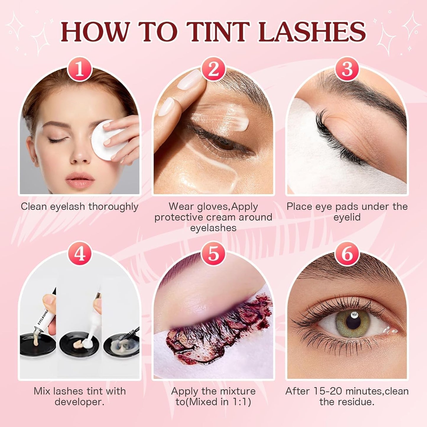 Eyelash & Eyebrow Color Kit,2 in 1 Professional Lash & Brow Color Kit Lash Color Kit with Brush Long Last Effect Up to 6 weeks,Natural,Safe & Easy Natural Brows Color DIY at Home (DARK BROWN)