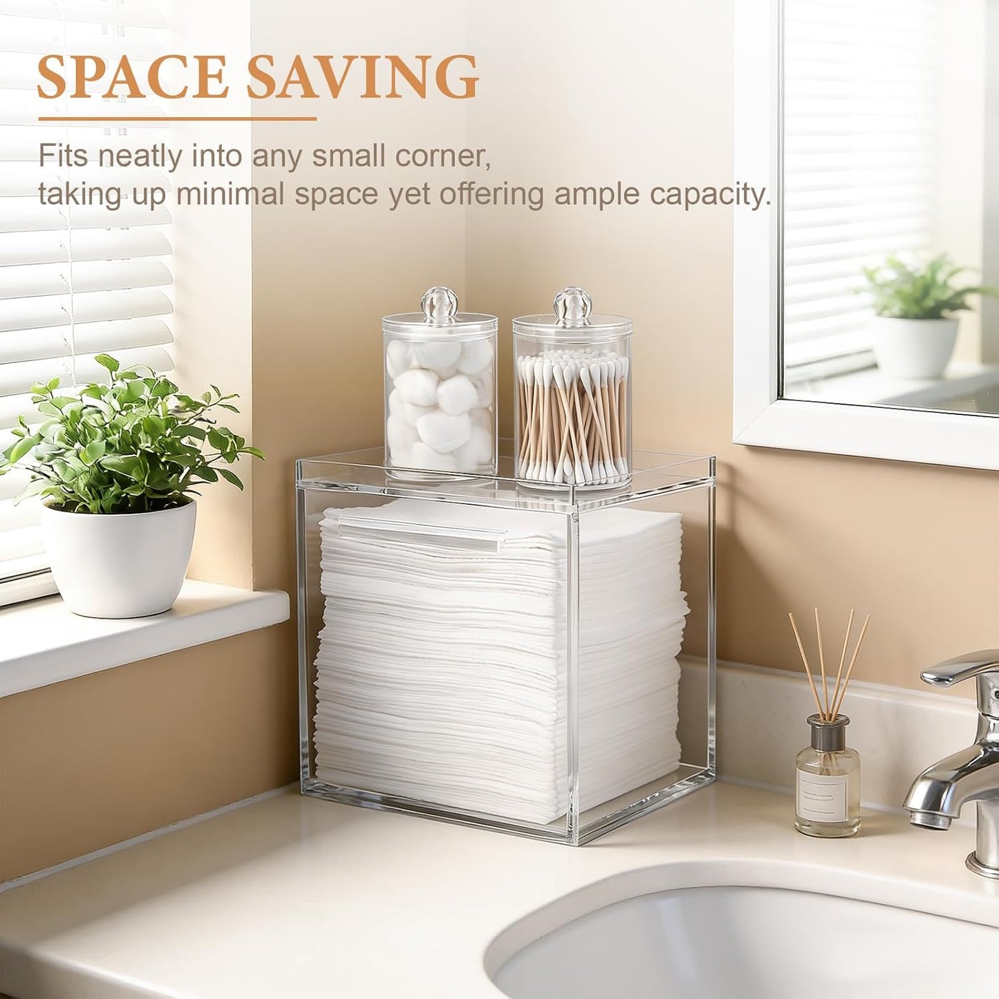 Disposable Face Towels Holder - Acrylic Storage Box for Clean Skin Club Towelettes | XL Bathroom Counter Organizer, Clear