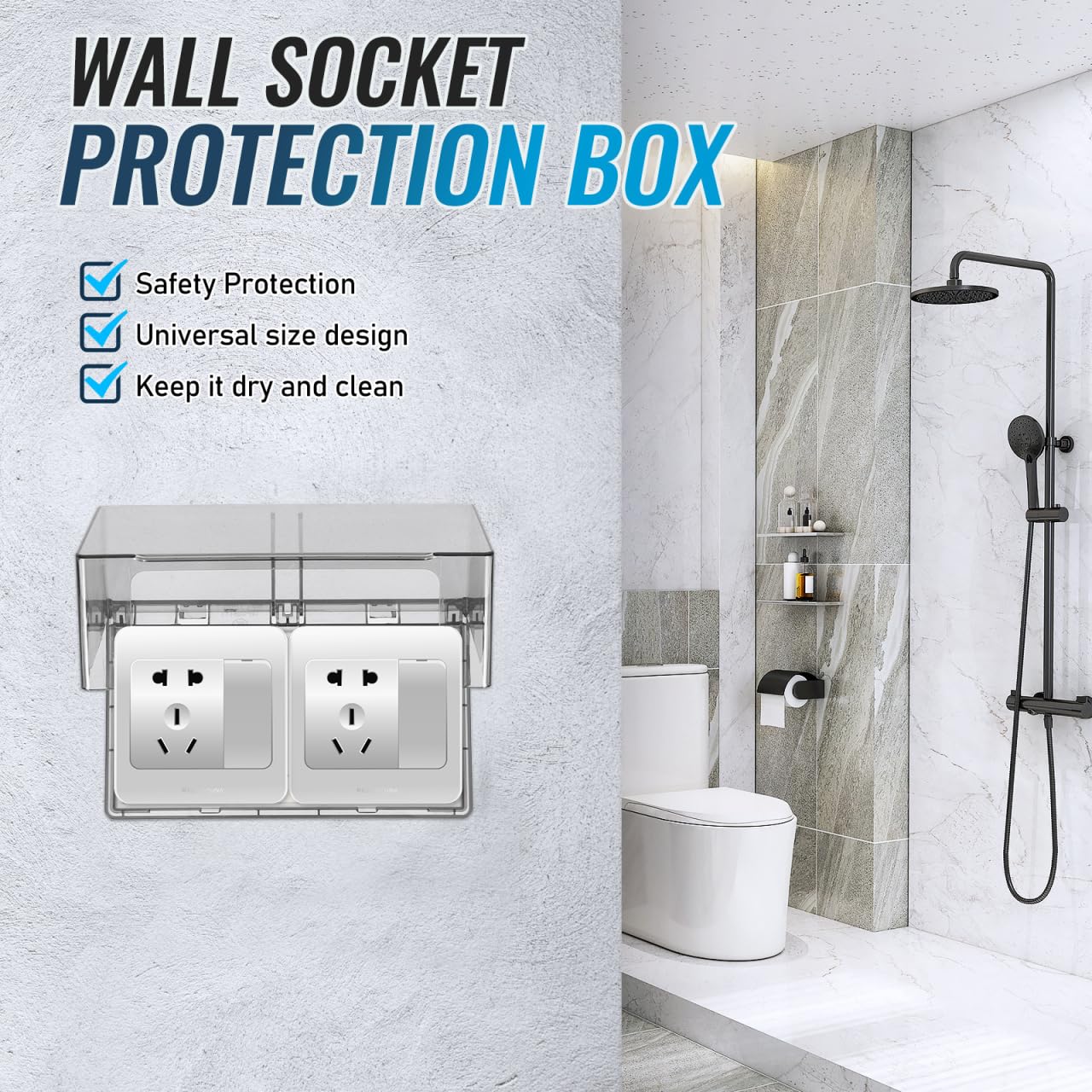 Housoutil Flip Weatherproof Cover Outlet Cover, Wall Switch Socket Face Plate Panel Box, Outlet Outdoor Receptacle Protector, Black