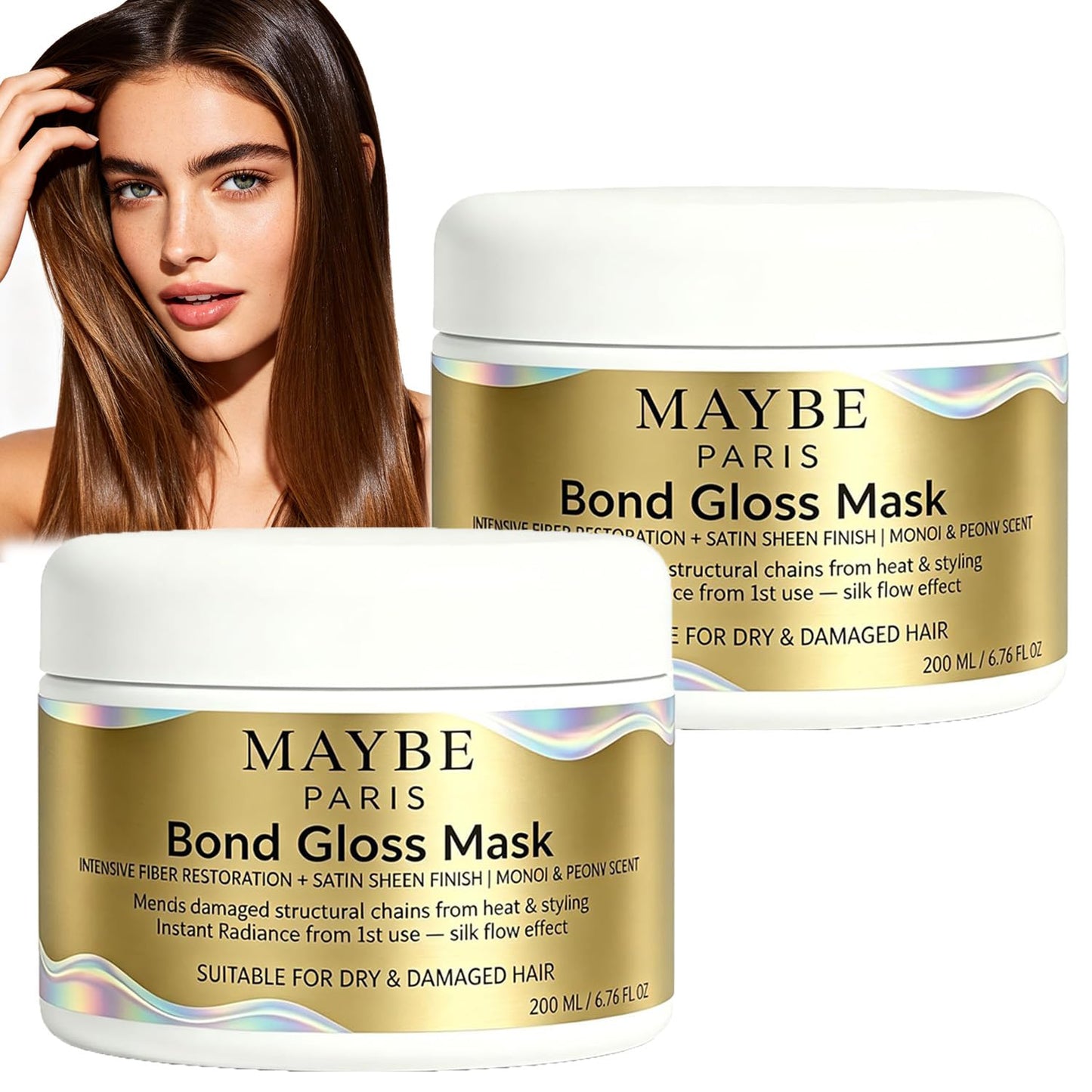 Maybe Paris Bond Gloss Hair Mask - Deep Hydration for Dry, Dull, Damaged Hair | 1pc