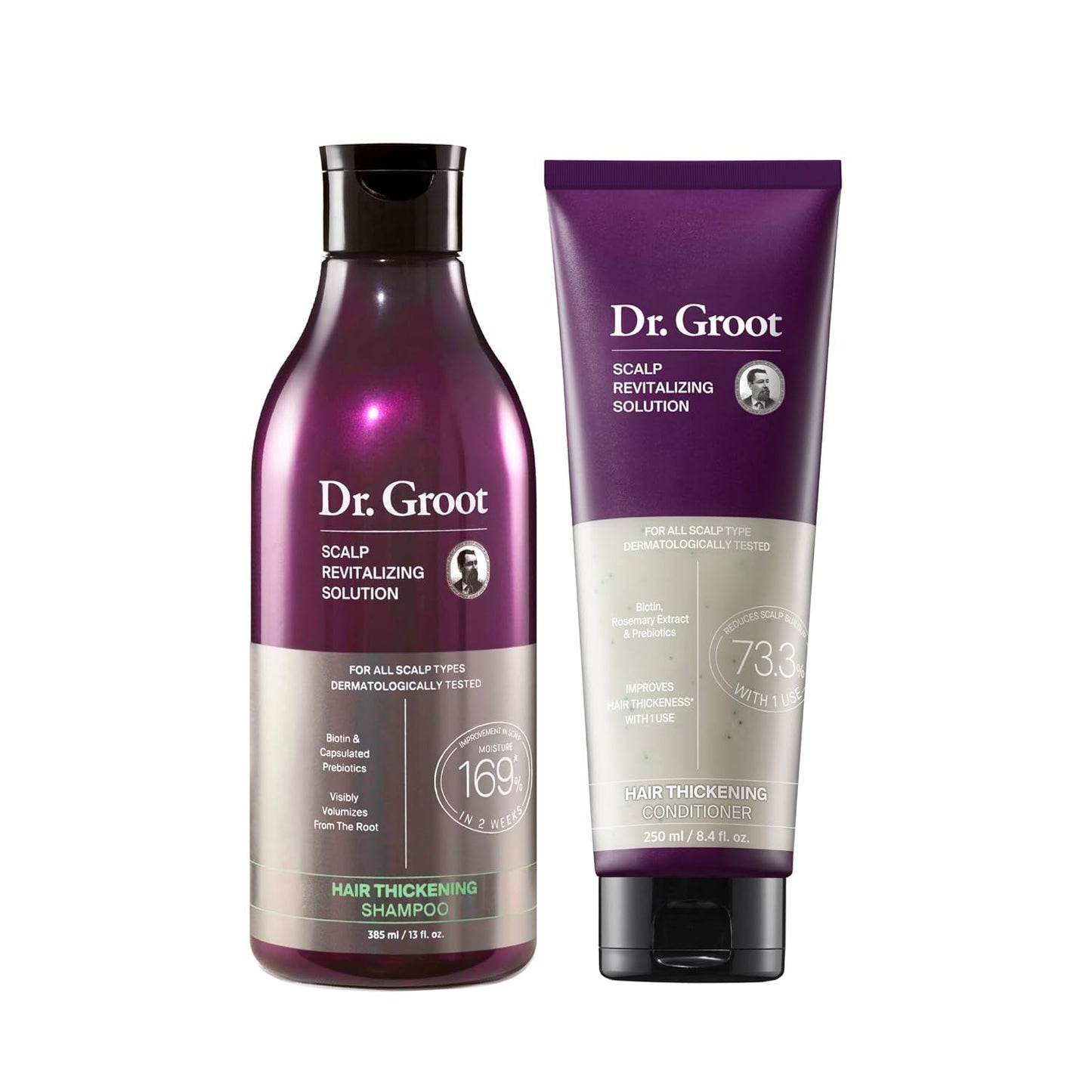 Dr. Groot Thickening Shampoo & Conditioner Set | Biotin & Rosemary for Hair Loss, Thinning, Scalp Repair