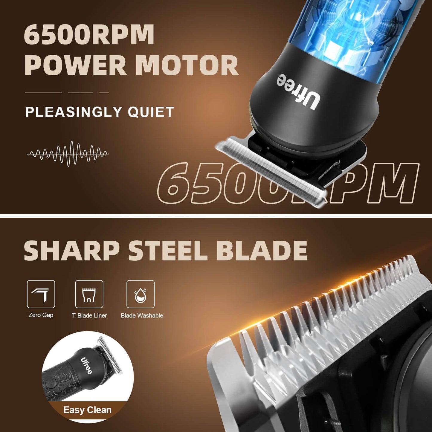 Ufree Beard Trimmer for Men, Electric Razor Shavers, Cordless Hair Clippers, 7 in 1 Beard Grooming Kit for Mustache, Body, Nose and Facial, Gifts for Men
