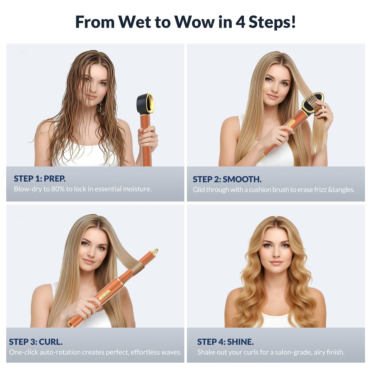 5 in 1 Air Styler Set, High-Speed Ionic Hair Dryer Brush, Coanda Effect Auto Wrap Curlers, No Heat Damage, Multi Hair Styler Tool for Curling, Volumizing & Fast Drying, for Versatile Styling