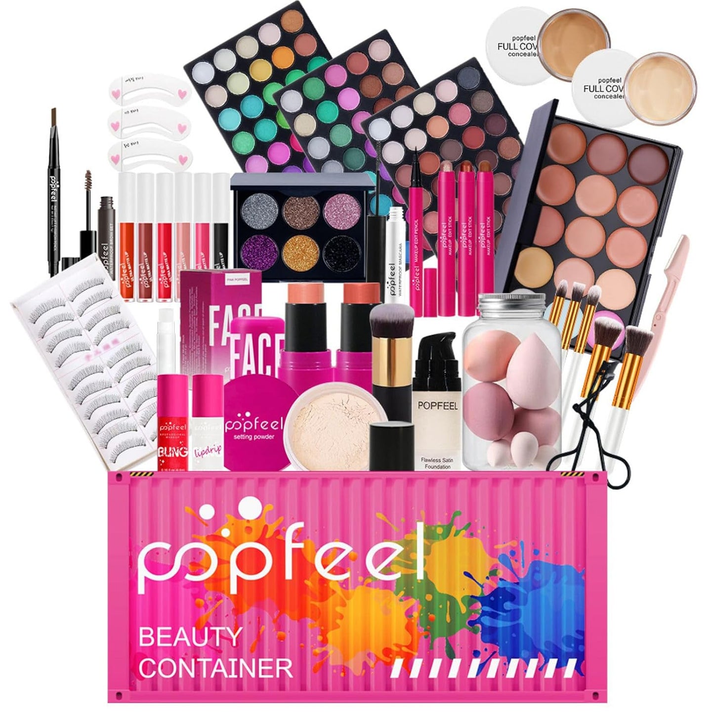 Holiday Makeup Gift Set - Complete Kit for Women & Teens | Includes Eyeshadow Palette, Lipstick, Blush, Concealer, Face Powder, Mascara, Lip Gloss