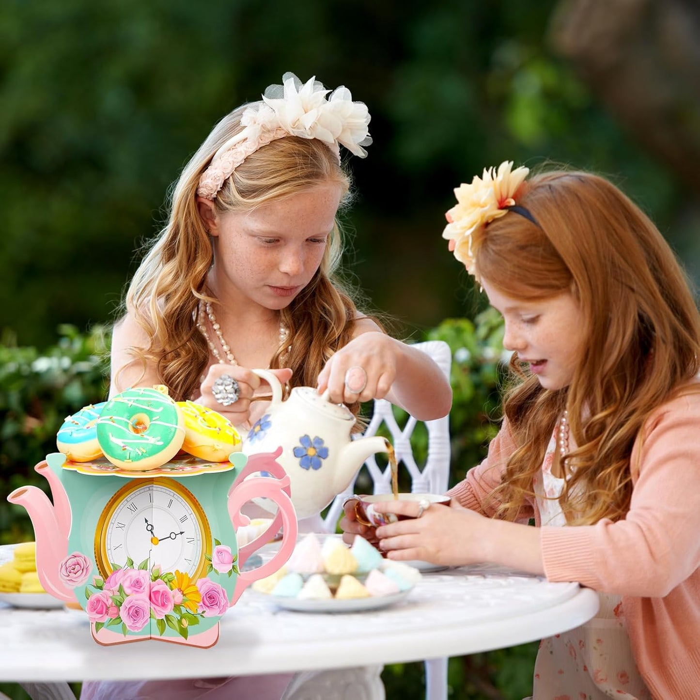 Floral Tea Cupcake Stand Set - Elegant Dessert Holder for Parties | 2 Pcs, Perfect for Birthdays & Baby Showers