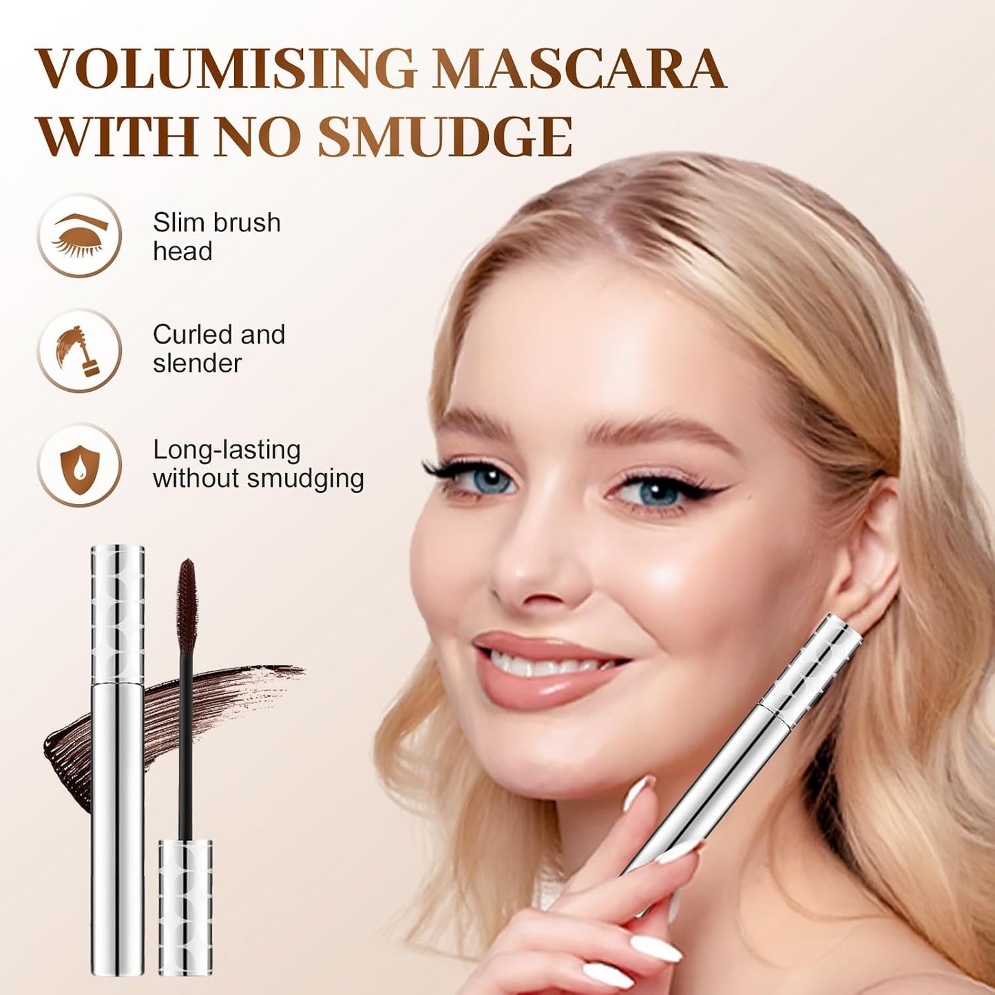 LECDOA Mascara for Older Women | Thickening & Lengthening | Waterproof, Non-Clumping, Black