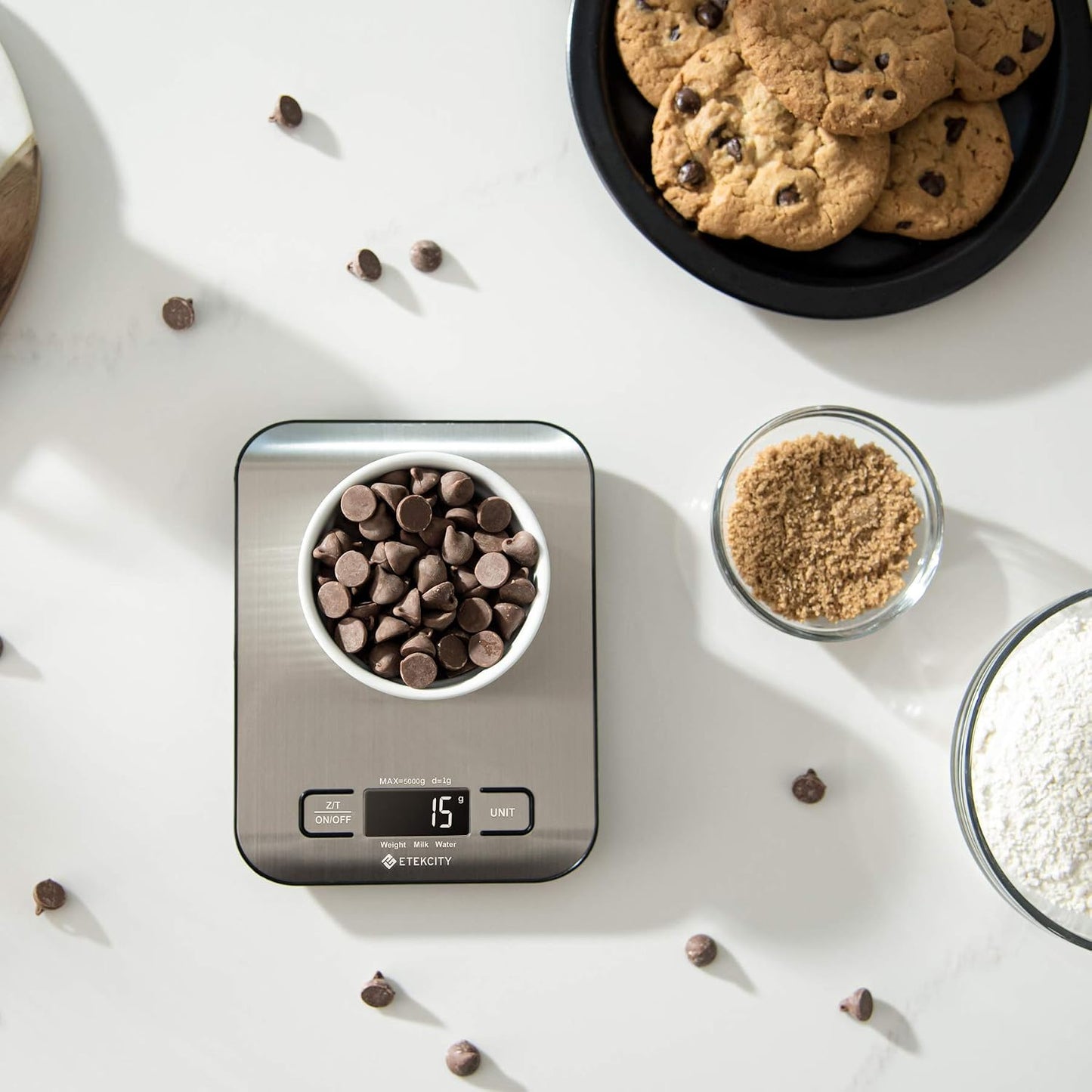 Digital Kitchen Scale - Accurate Grams & Ounces Measurement for Weight Loss, Baking & Meal Prep | Medium 304 Stainless Steel