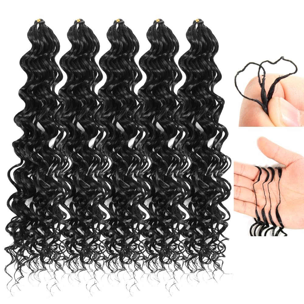 LOCSBYHAND Synthetic Curly Feather Crochet Hair 12 Inch 100 Strands 1B