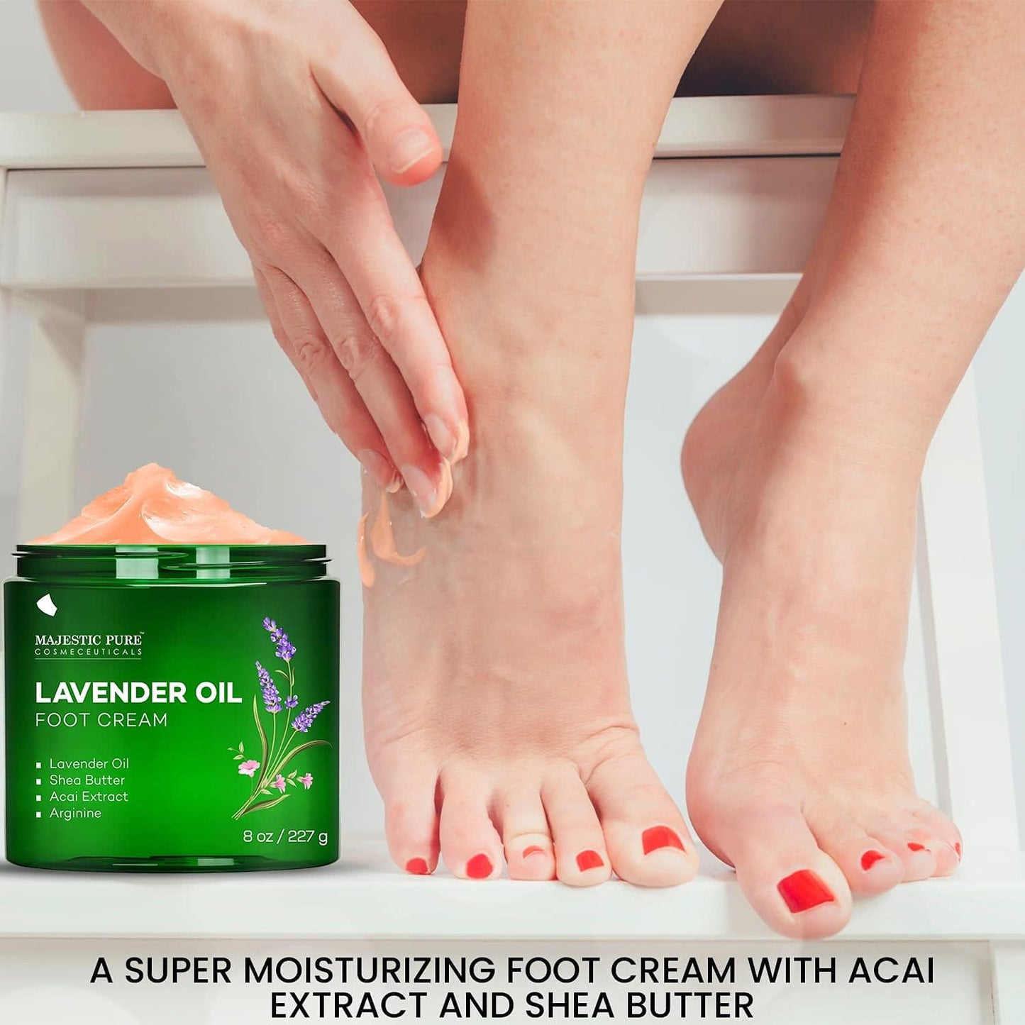 Lavender Oil Foot Cream - Moisturizing Warming Treatment for Calluses, Dry Cracked Feet & Hands | 8 oz