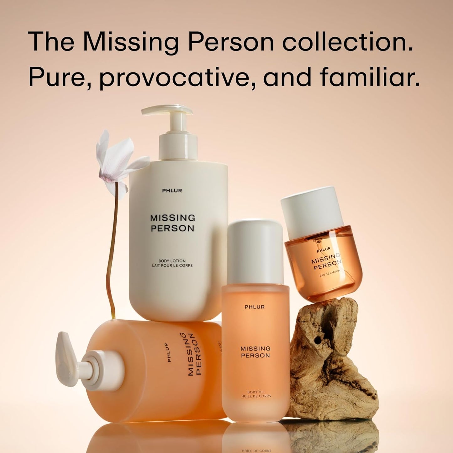 PHLUR Missing Person Body Oil - Hydrating Musk & Jasmine Scent | 4 Fl Oz for Men & Women