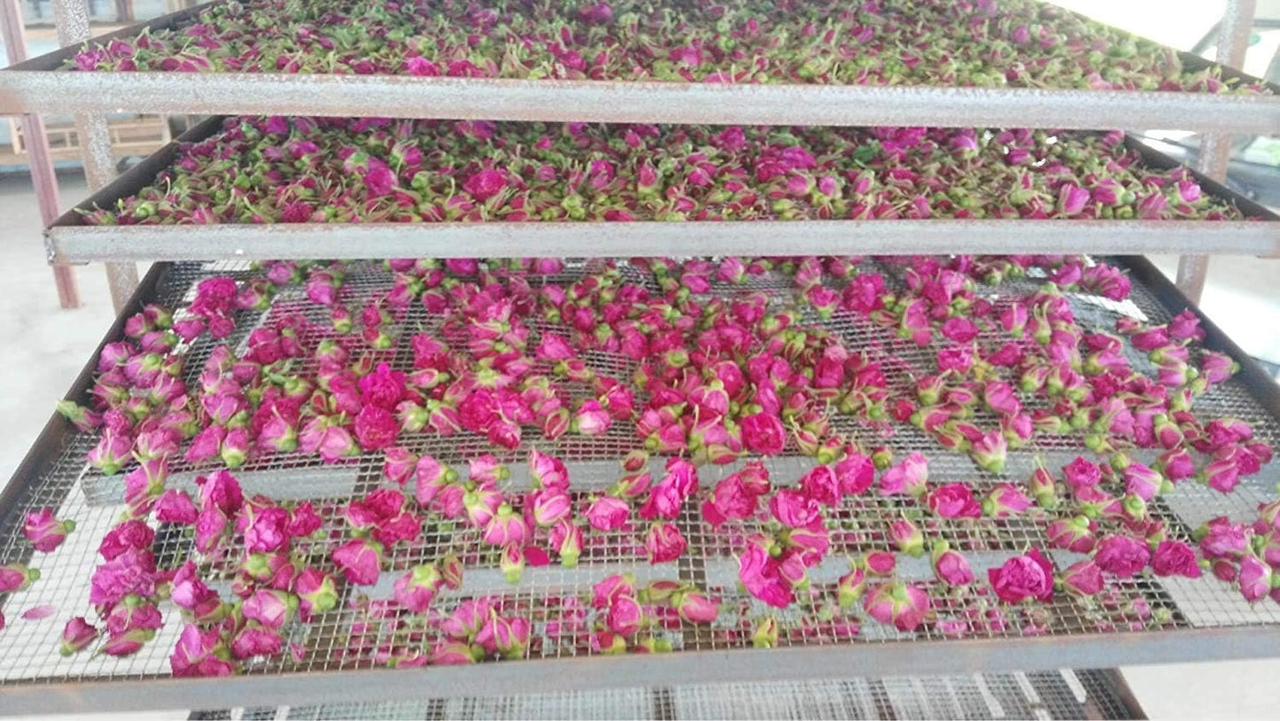 TooGet Fragrant Natural Pink Rose Buds Rose Petals Organic Dried Rosa Damascena Wholesale, Culinary Food Grade - 4 OZ