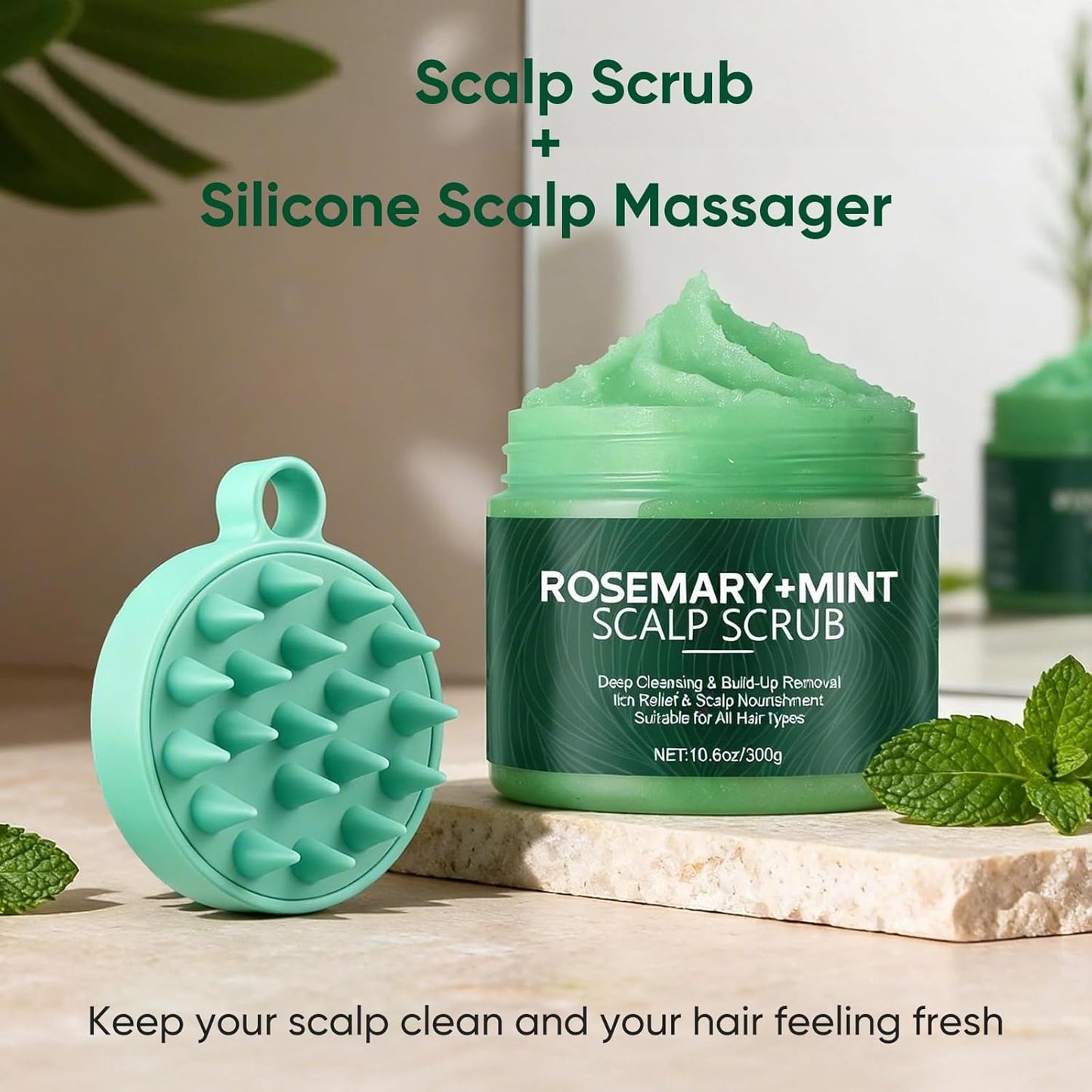 Rosemary Scalp Scrub - Exfoliating Hair Scrub for Healthy Hair Growth | 10.6oz/300g