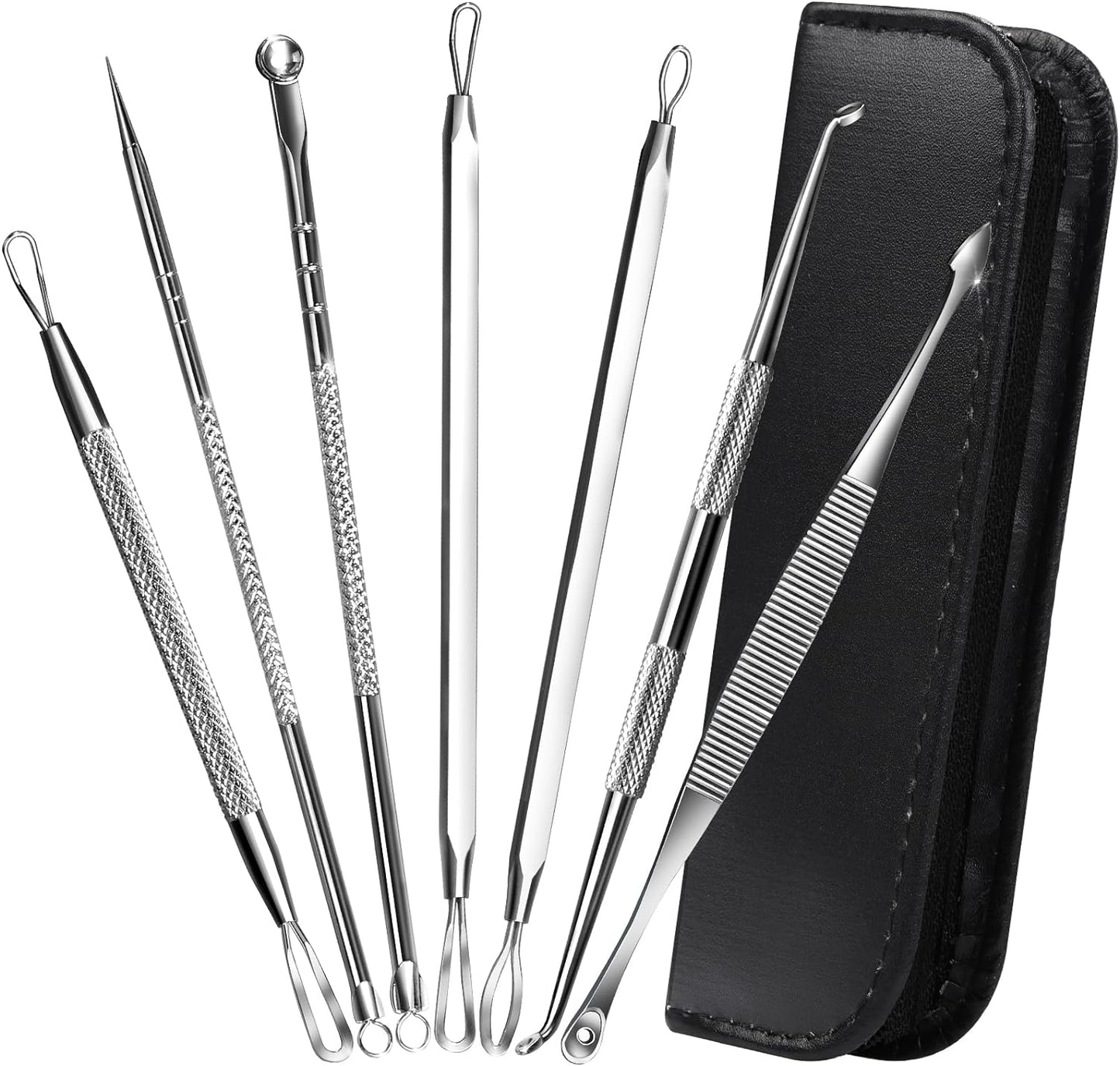 Pimple Popper Tool Kit - 7 in 1 Blackhead & Comedone Remover | Facial Extraction Tools