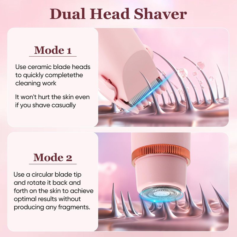 Flawless Facial Hair Removal for Women, Device, Remover Women Face, Finishing Touch Upper Lips, Chin & Cheeks, USB Rechargeable with LED LightIncluded Two Replacement Heads（White）