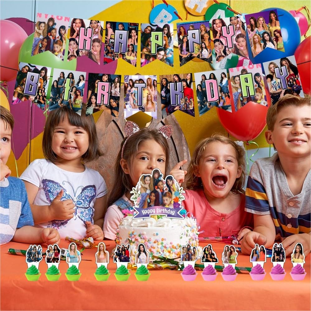 Happy Birthday Decorations - Complete Party Supplies Set with Banner, Cake Topper, Cupcake Toppers & Balloons for Kids' Parties