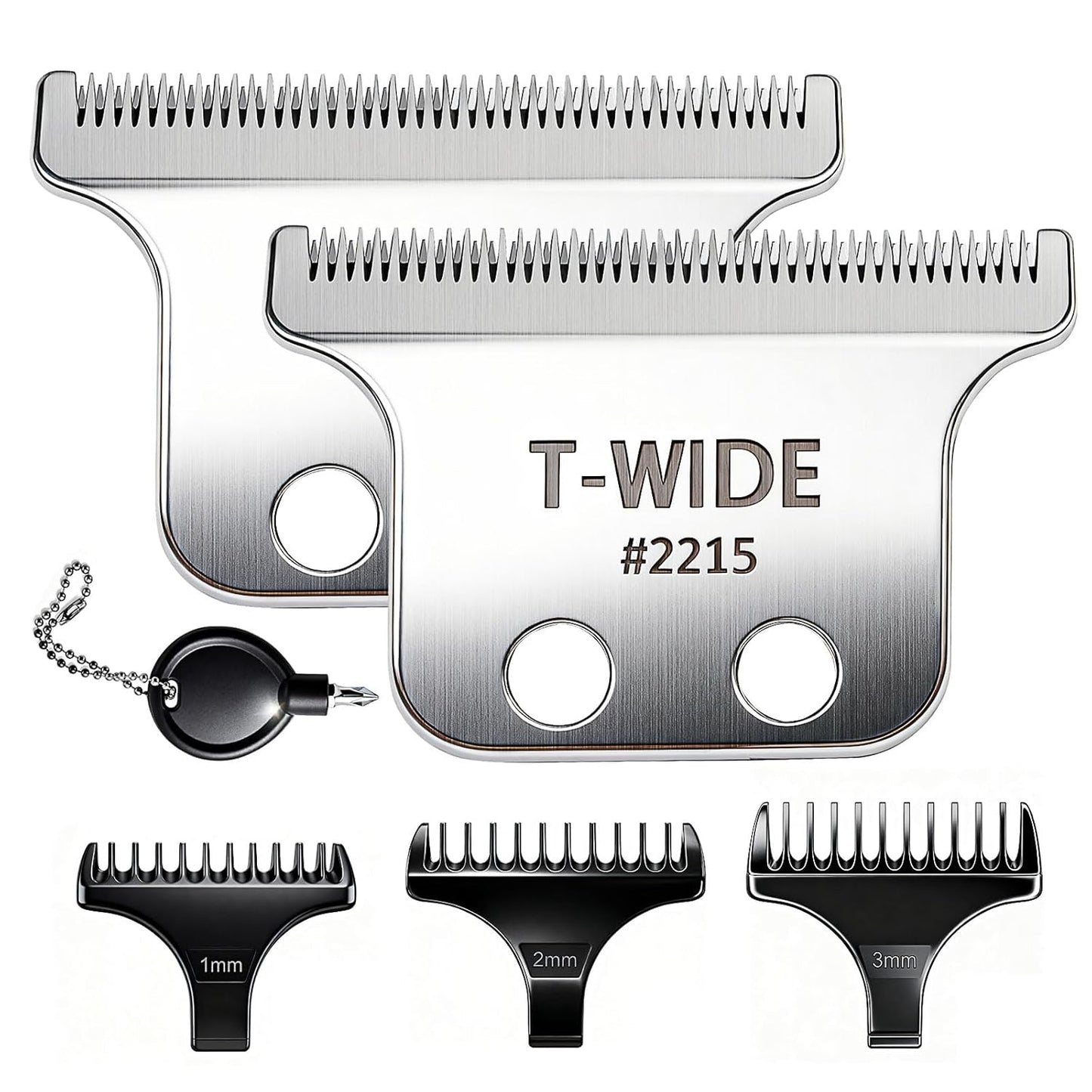 Replacement T Wide Blades for Wahl 5 Star Detailer Li Trimmer - Adjustable Stainless Steel Zero-Gap Blade | 1PC Gold