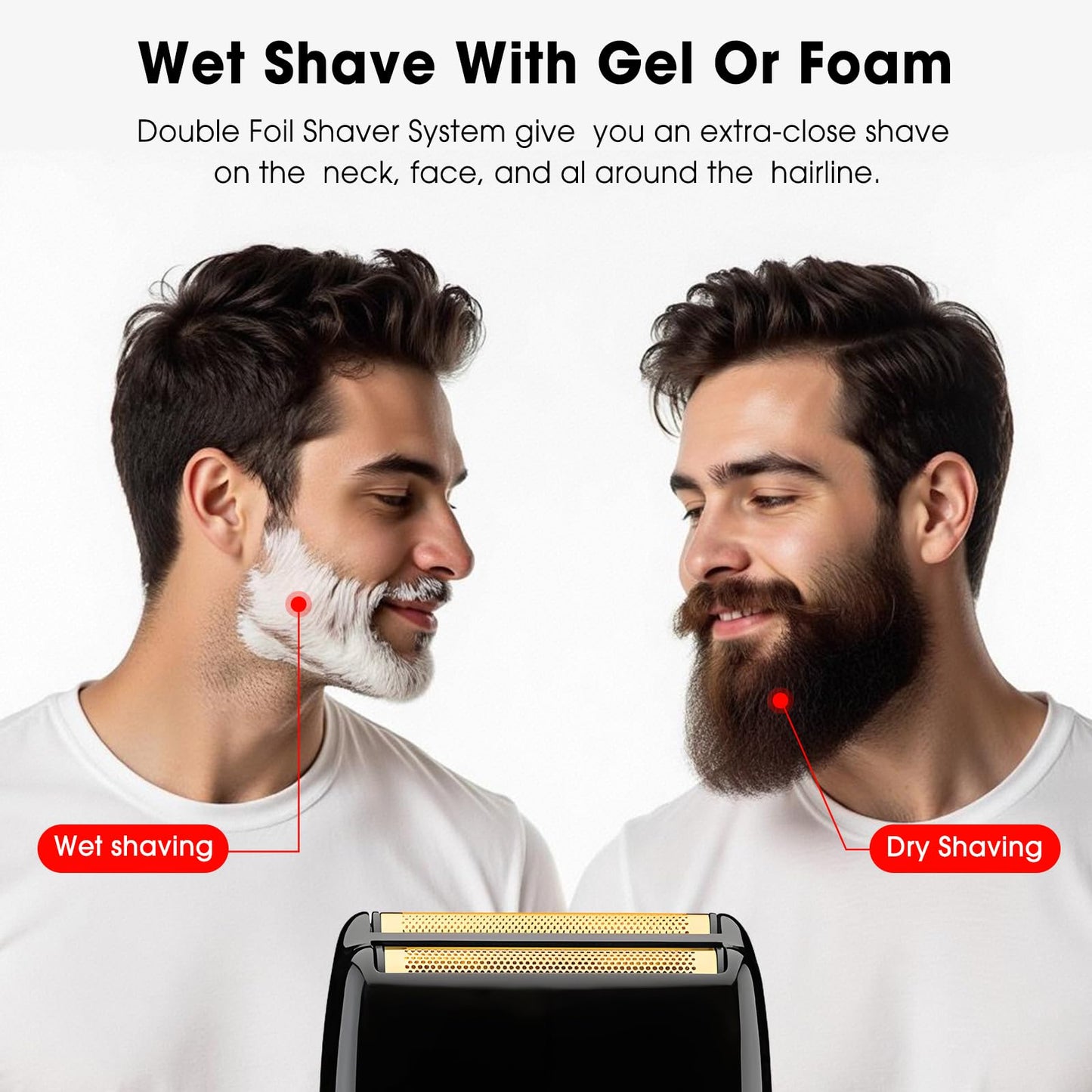 FXRF2G Shaver Replacement Head Compatible with BaByliss Pro FX3 Foil Shaver, Hypoallergenic Gold Foil, Black