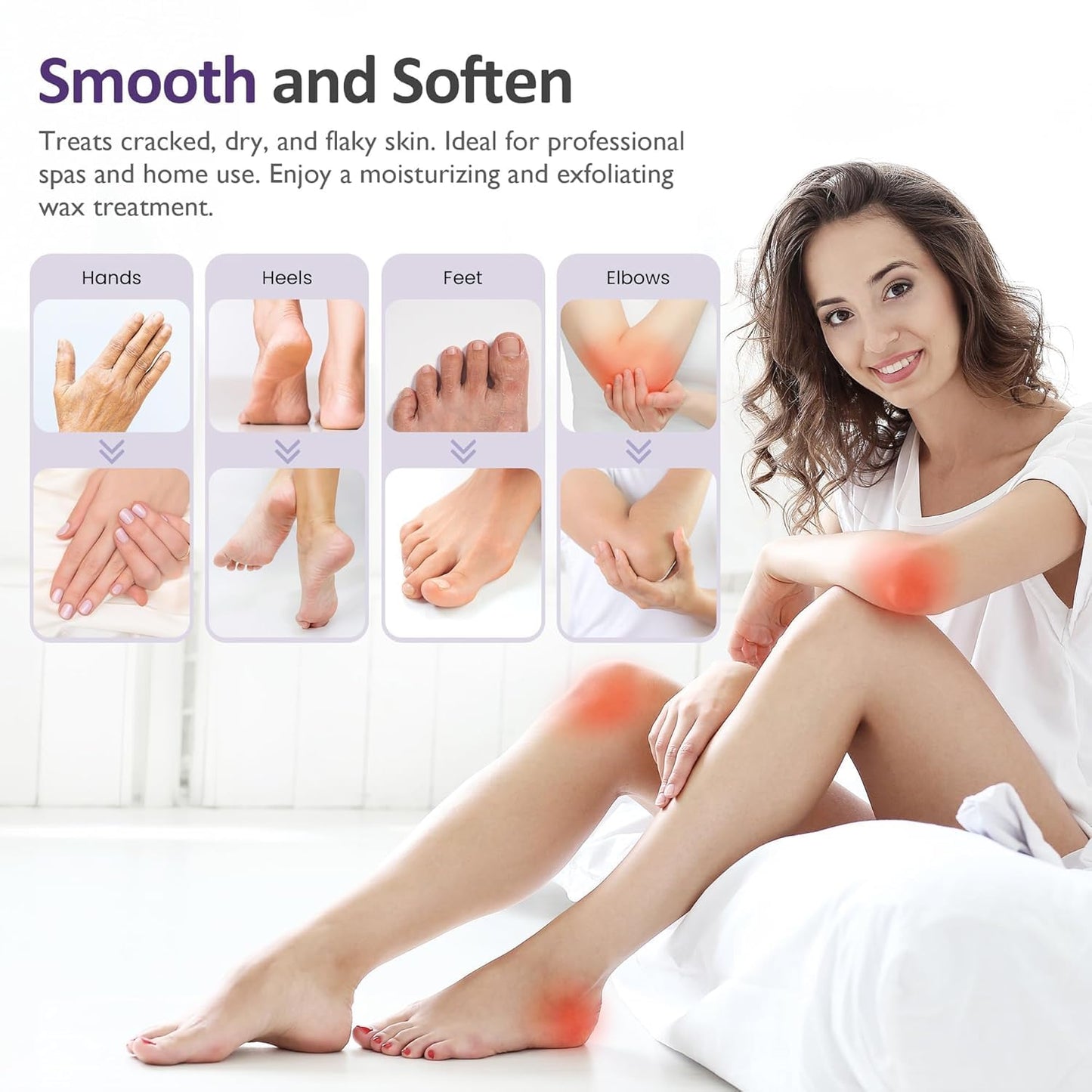 Sunvivi Upgraded Paraffin Wax Machine for Hand and Feet, 4000ml Large Capacity Paraffin Wax Warmer, 20-Min Fast Heating with Temp Control, Paraffin Bath with 8 Pack Refills for Smooth & Soft Skin