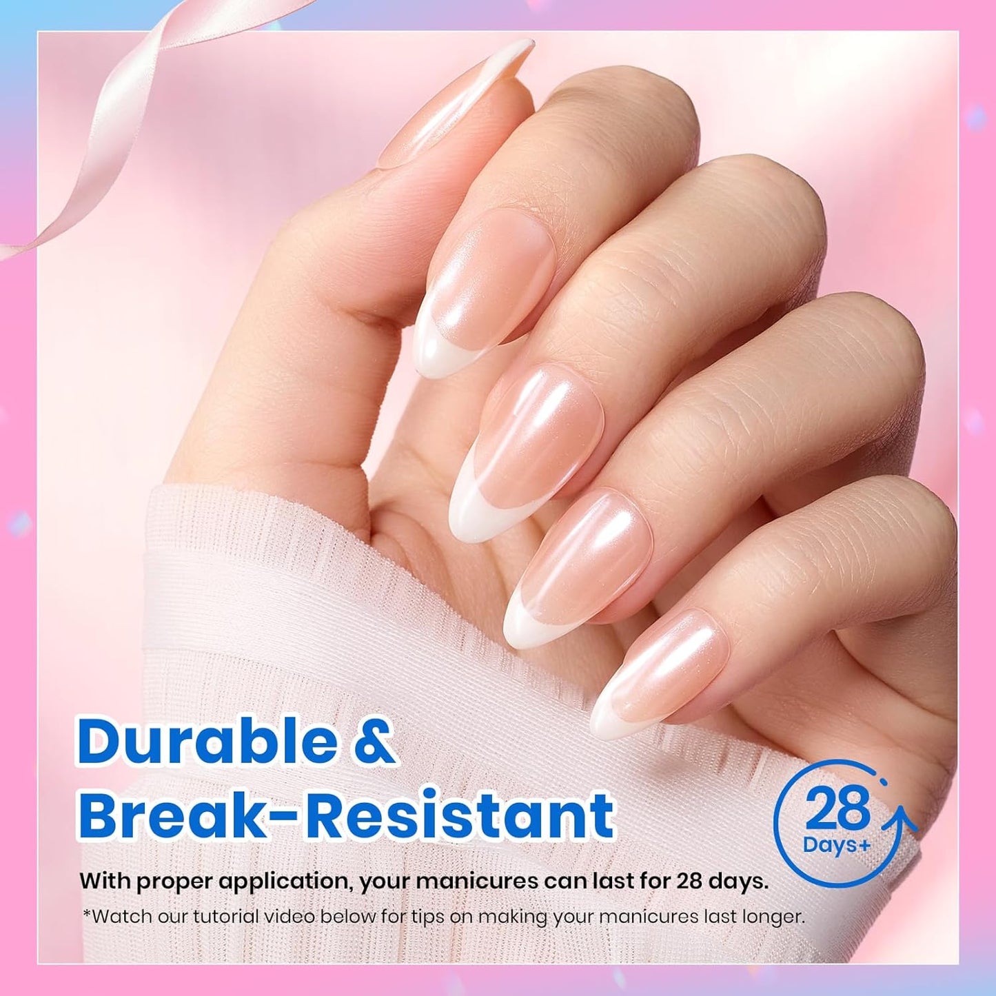 Soft Gel Nail Tips - Short Almond 288pcs | Pre-Etched Acrylic Full Cover for Easy DIY Nail Extensions