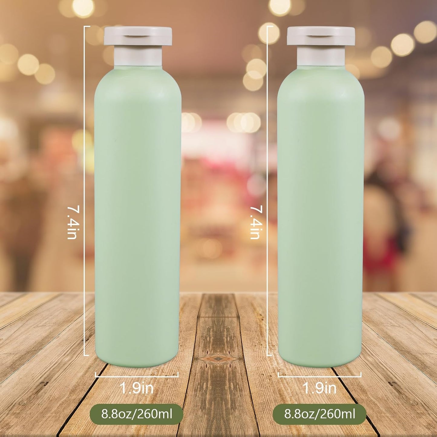 Refillable 8.8oz Squeeze Bottles - Plastic Travel Containers for Creams, Lotions & Shampoo | 2-Pack