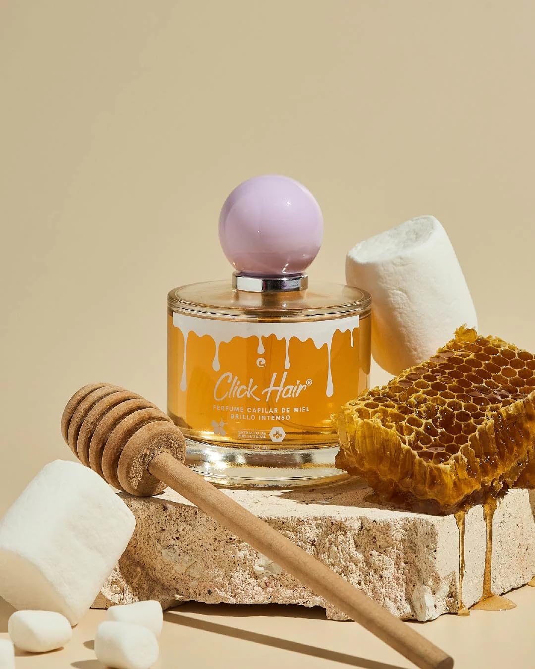 Click Hair Intense Shine Honey And Marshmallow Hair Perfume | Perfume Capilar De Miel Y Masmelo Brillo Intenso Colombia (3.3oz - 100ml)